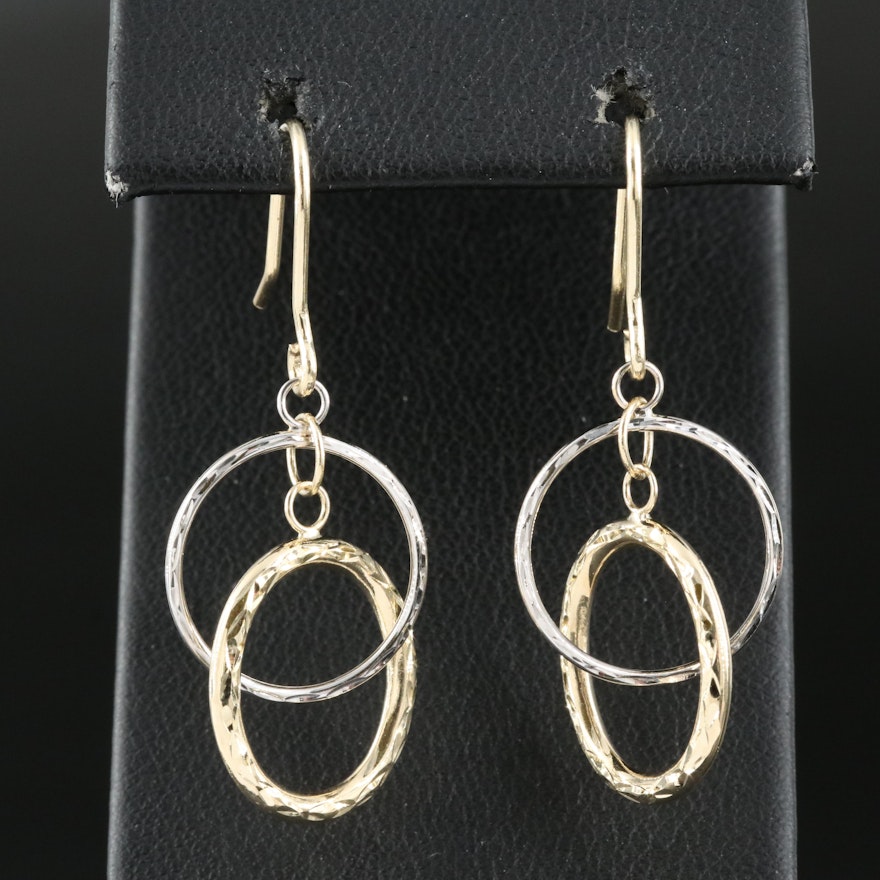 14K Two-Tone Gold Earrings