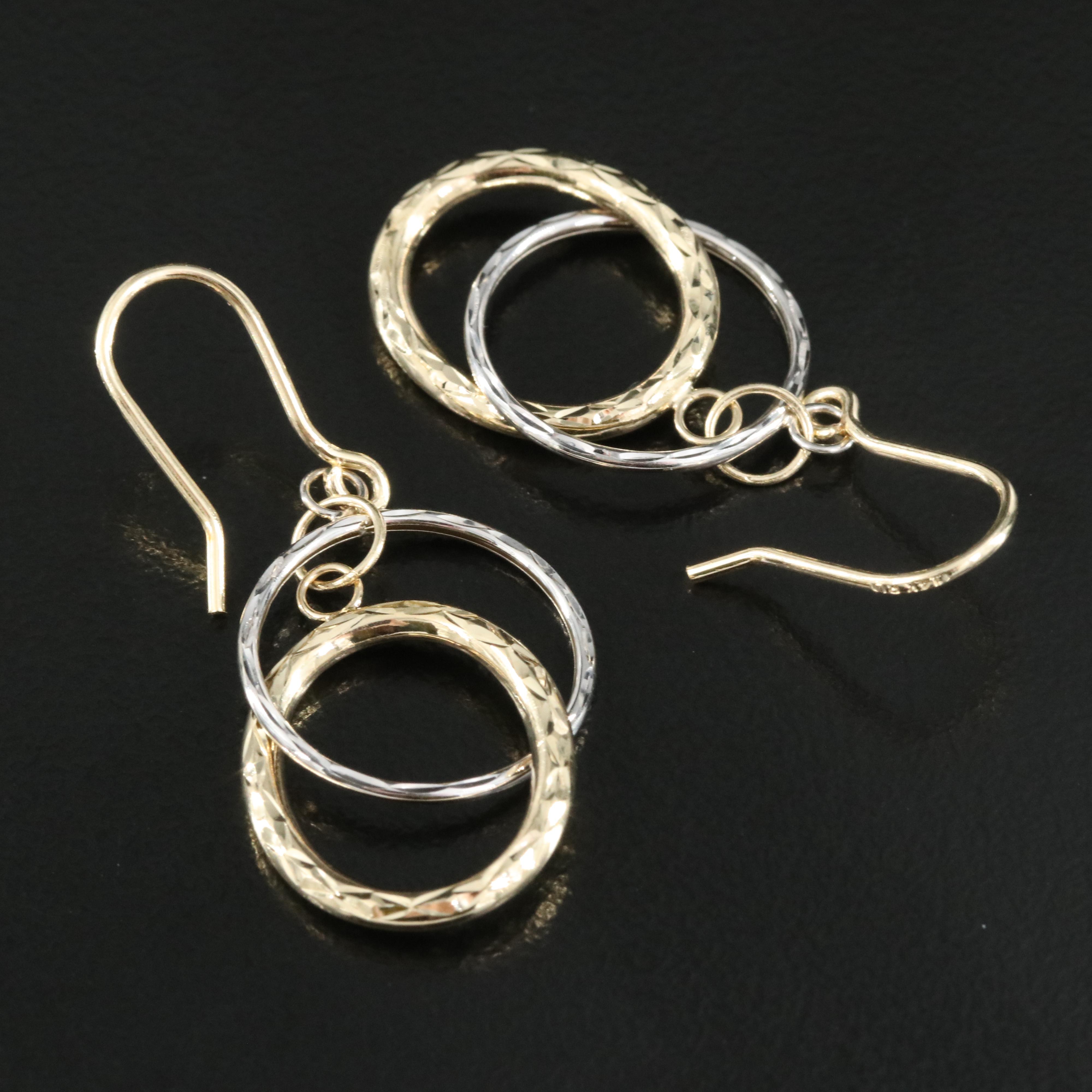 14K Two-Tone Gold Earrings