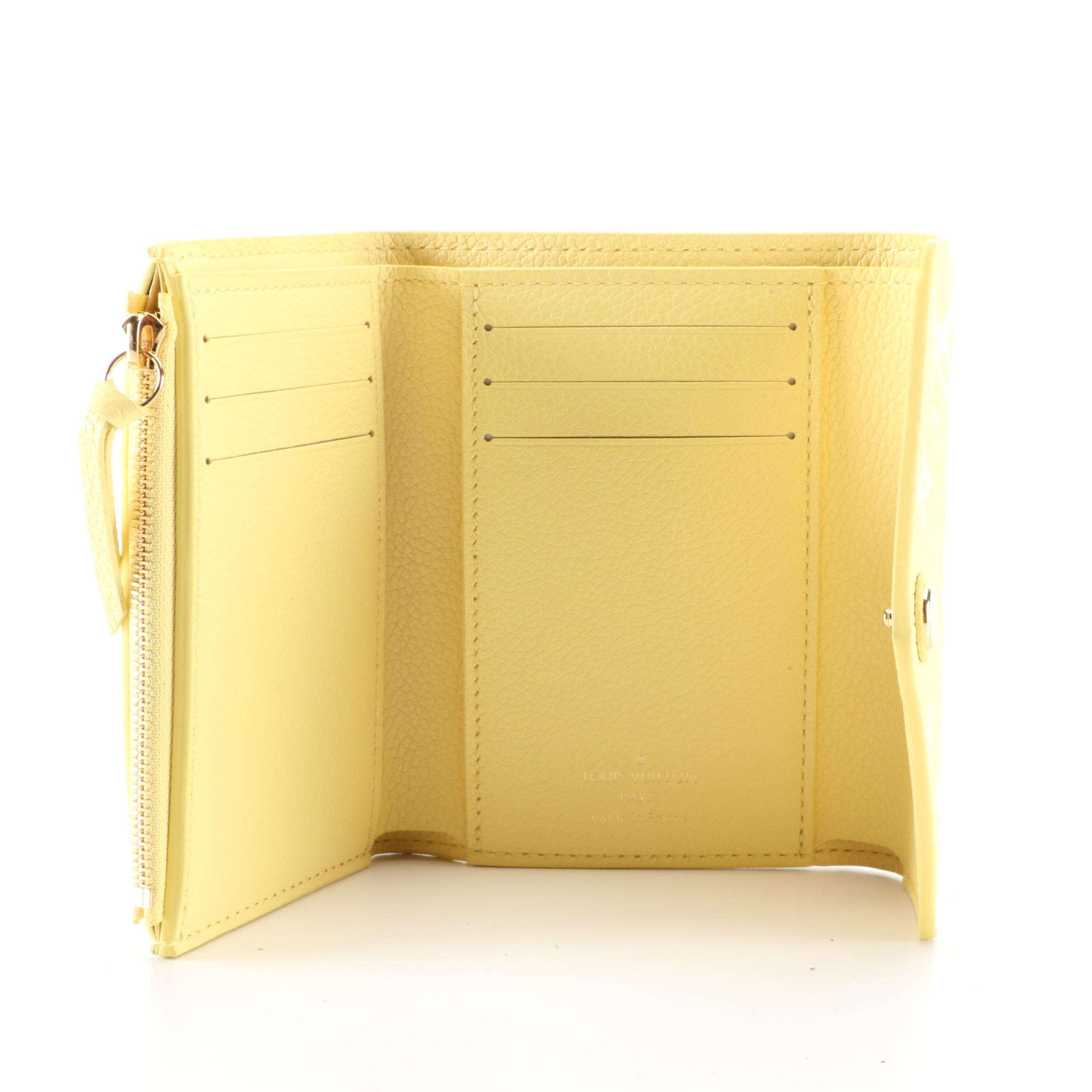 Louis Vuitton Victorine Wallet in Lemon Curd Monogram Empreinte Leather w/Box