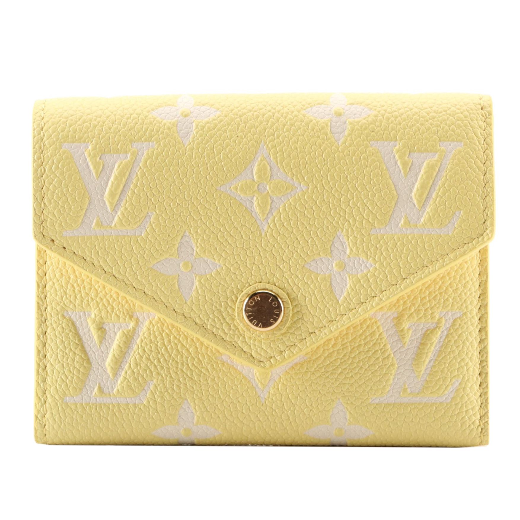 Louis Vuitton Victorine Wallet in Lemon Curd Monogram Empreinte Leather w/Box