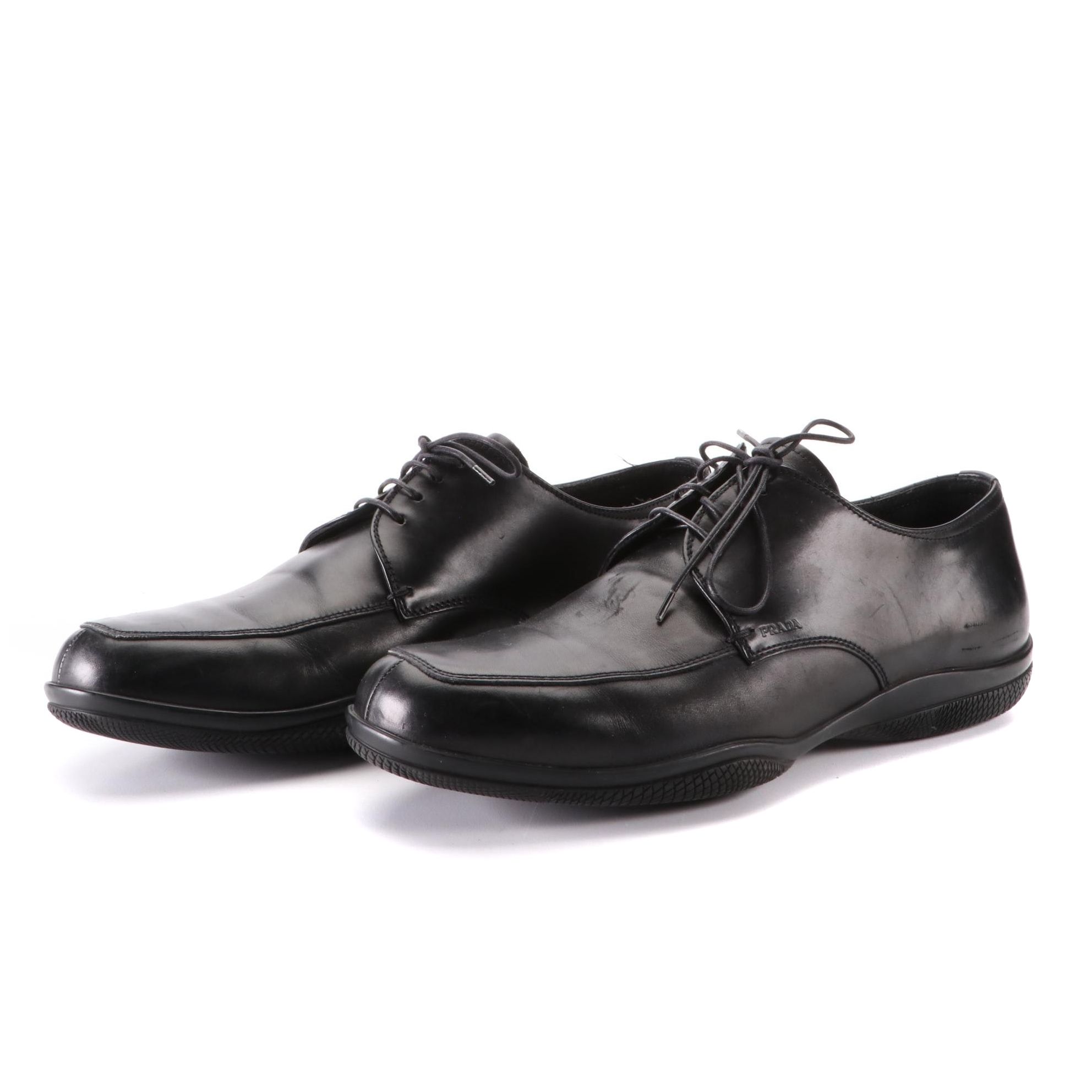 Men's Prada Derby Shoes in Black Leather
