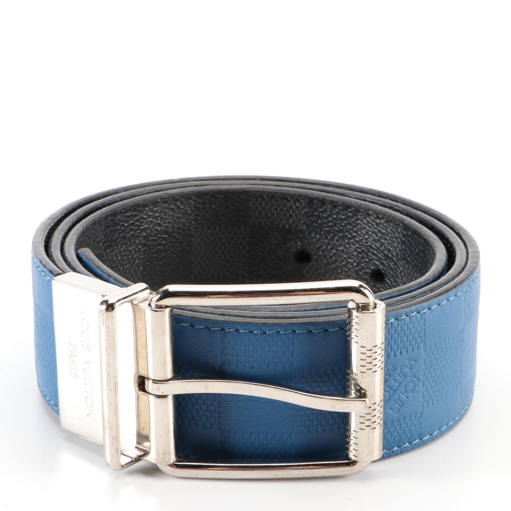 Louis Vuitton Reversible Belt in Damier Canvas and Embossed Leather