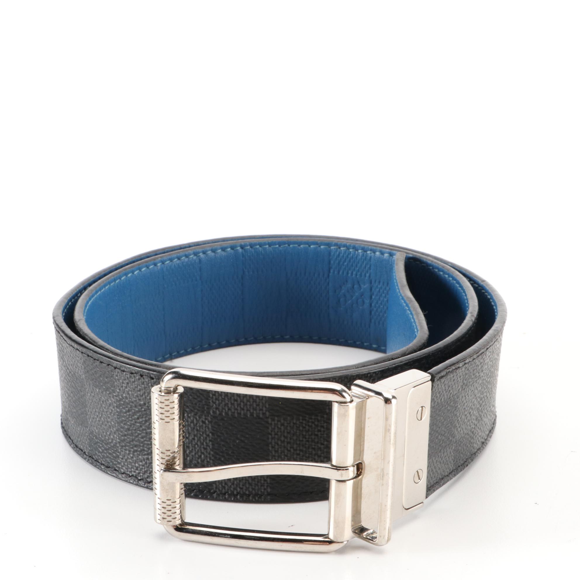 Louis Vuitton Reversible Belt in Damier Canvas and Embossed Leather