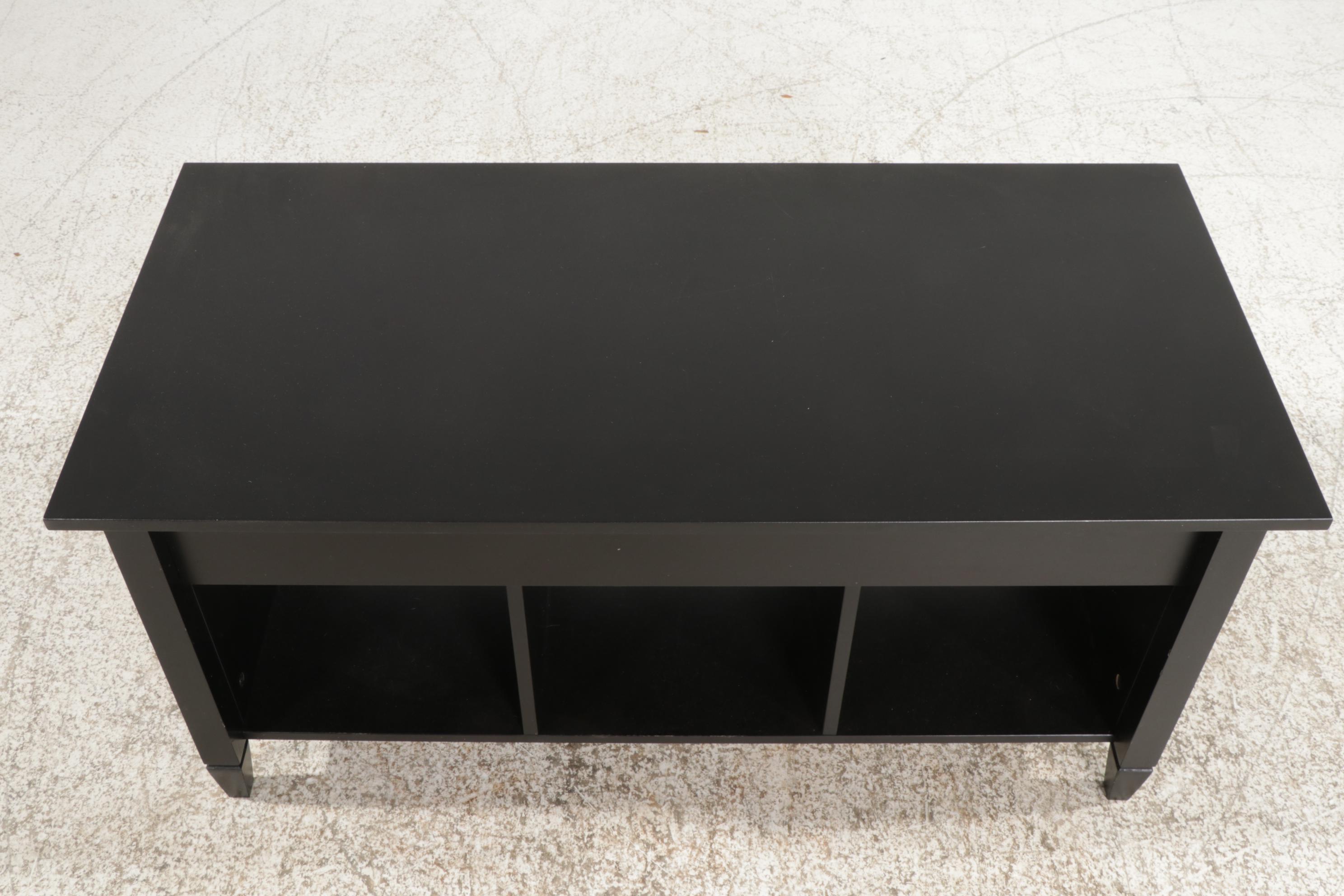 Contemporary Black Finished Lift-Top Cabinet