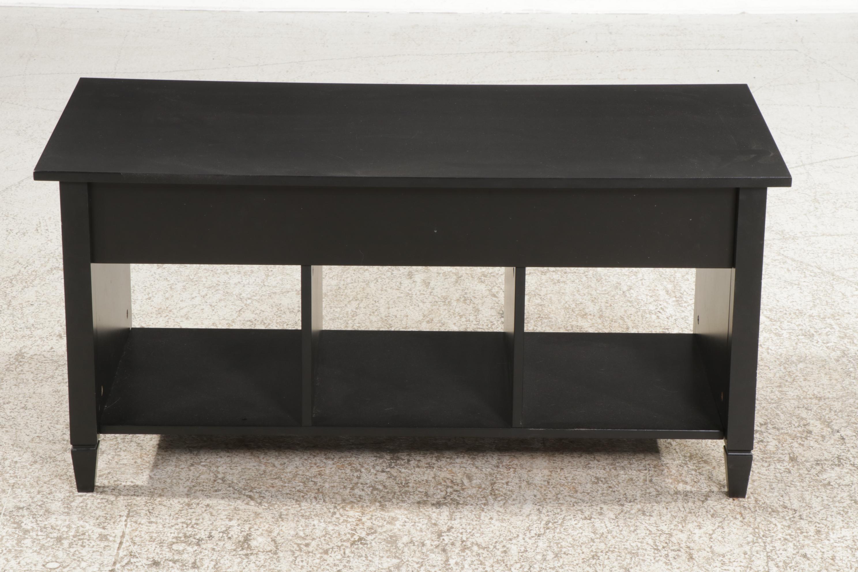 Contemporary Black Finished Lift-Top Cabinet