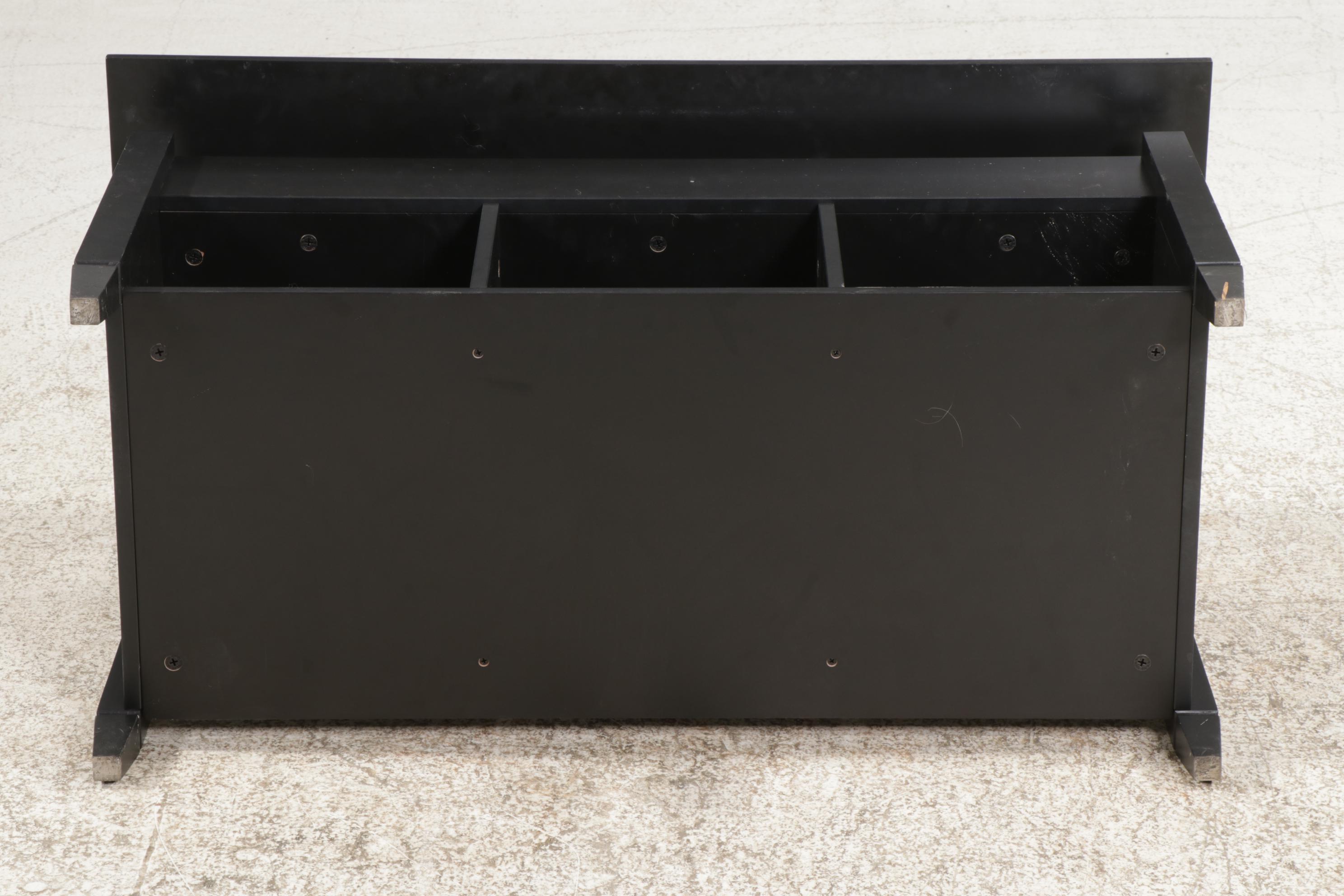 Contemporary Black Finished Lift-Top Cabinet