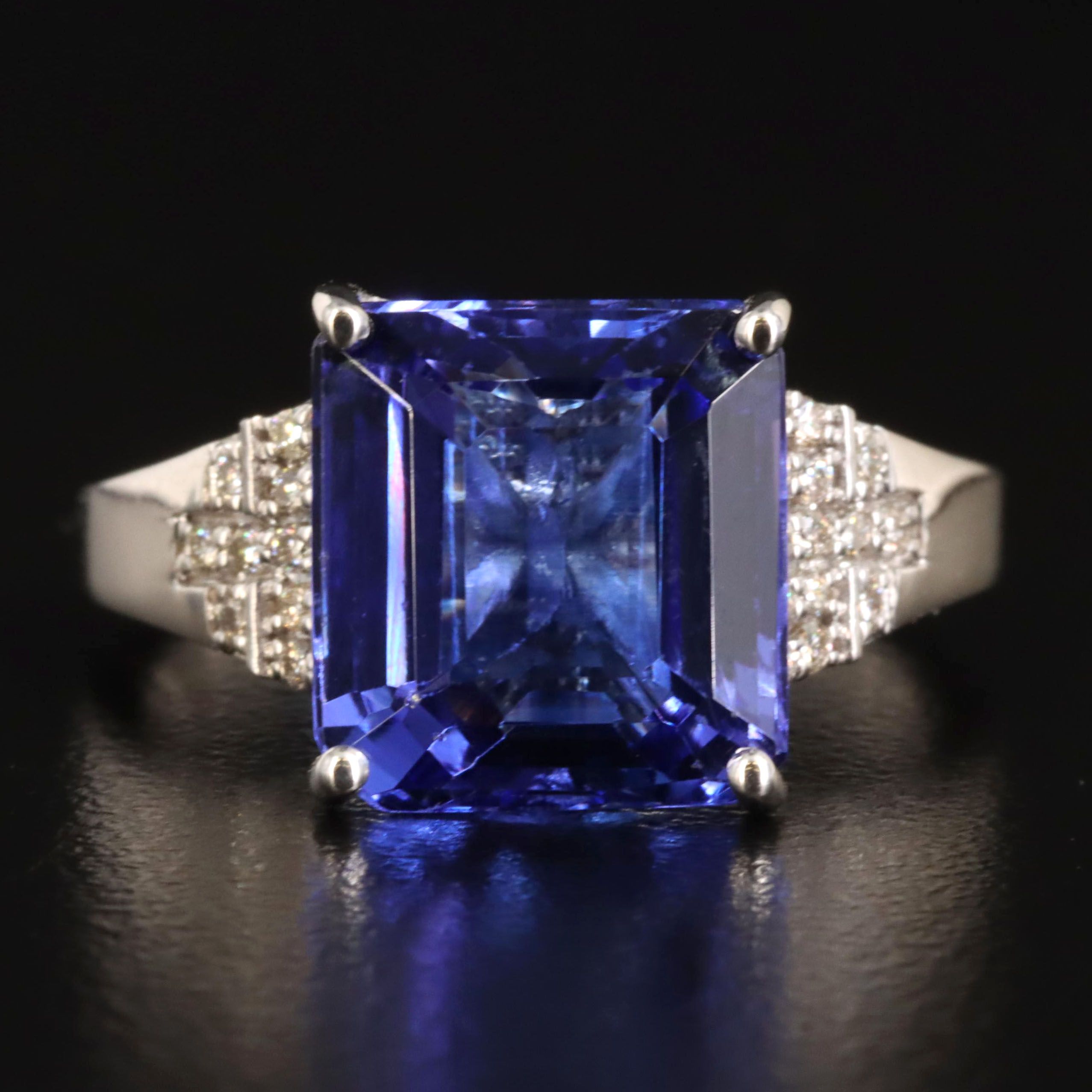14K 4.86 CT Tanzanite and Diamond Ring
