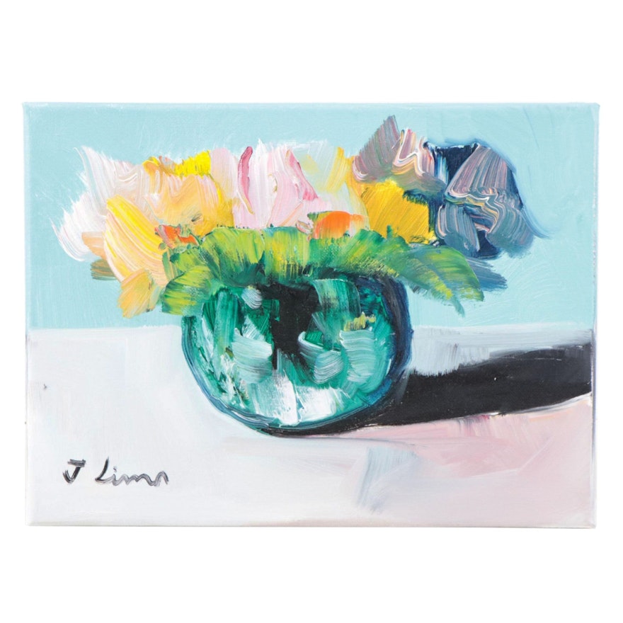 José Lima Floral Still Life Oil Painting, 2022