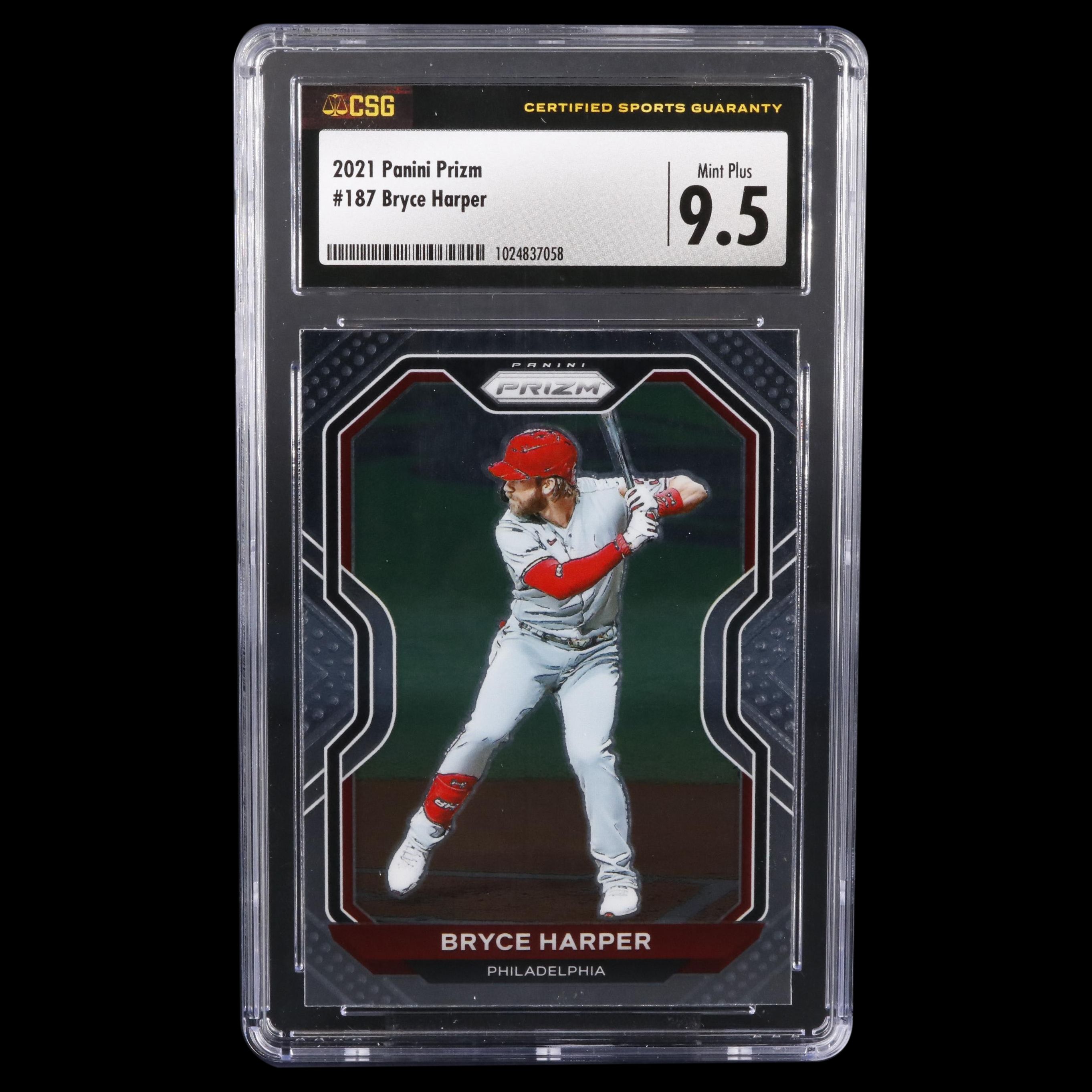 2021 Panini Prizm Bryce Harper #187 Graded CSG Mint 9.5 Baseball Card