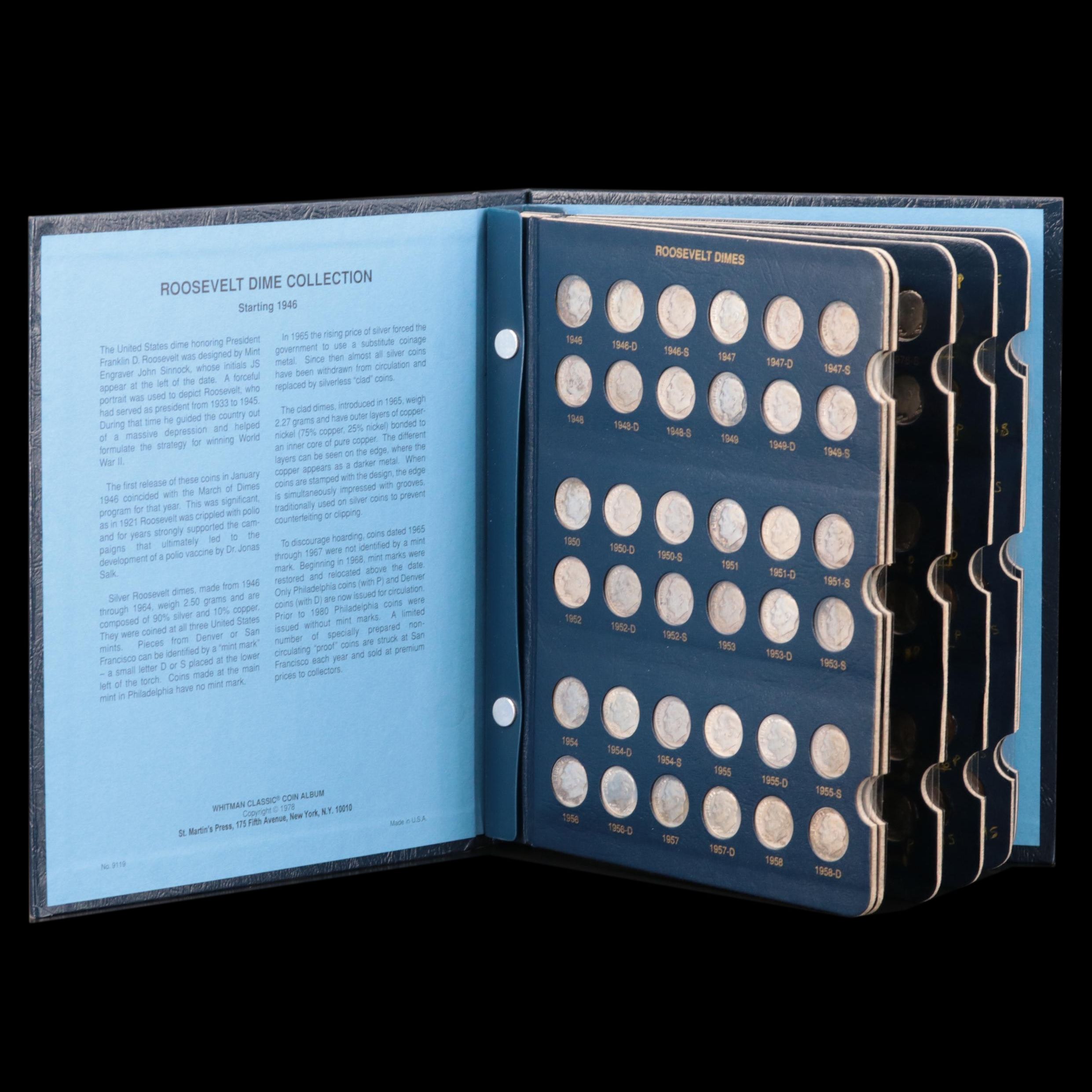 Collection of Roosevelt Dimes 1946-2017 Complete