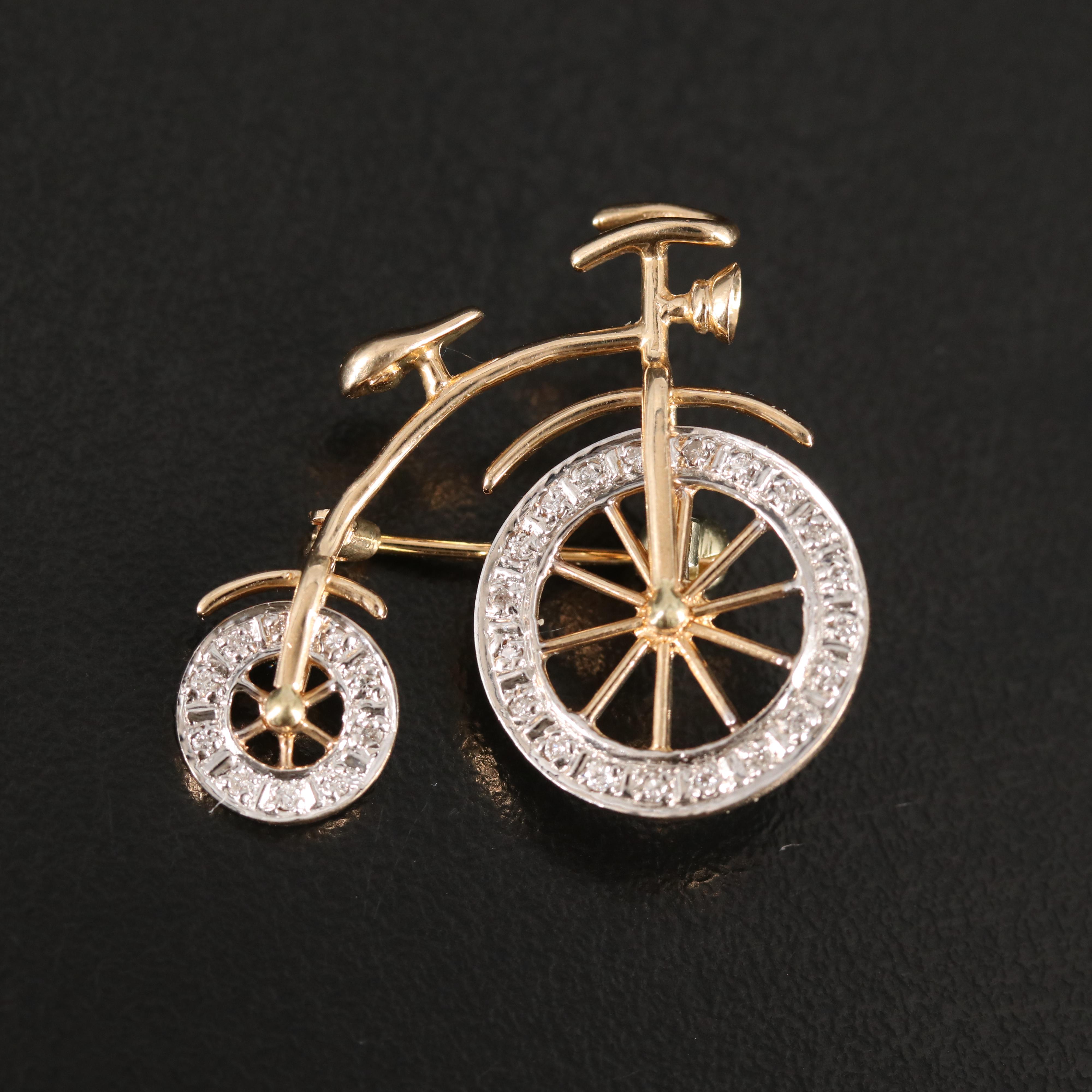 14K 0.16 CTW Diamond Penny Farthing Brooch