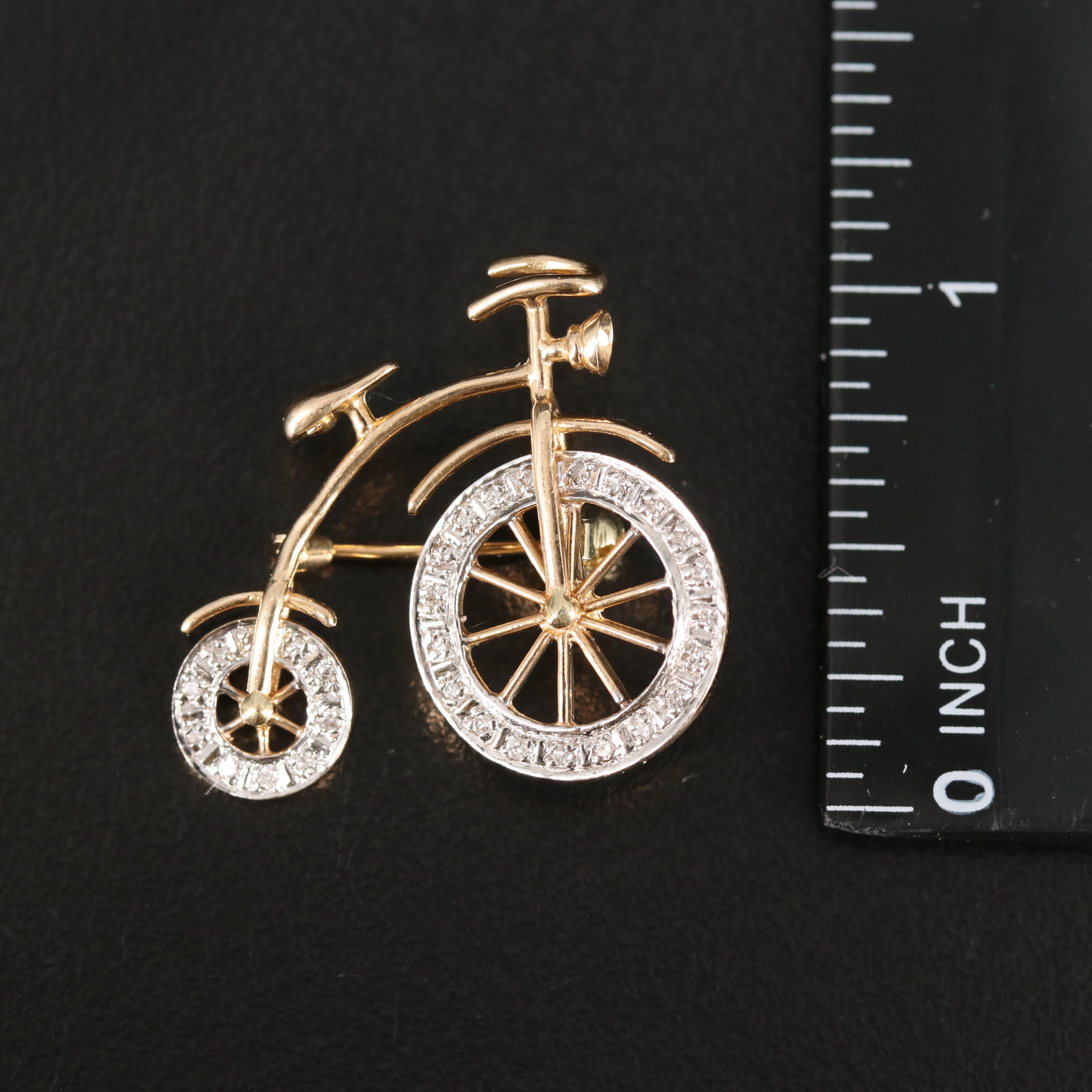 14K 0.16 CTW Diamond Penny Farthing Brooch