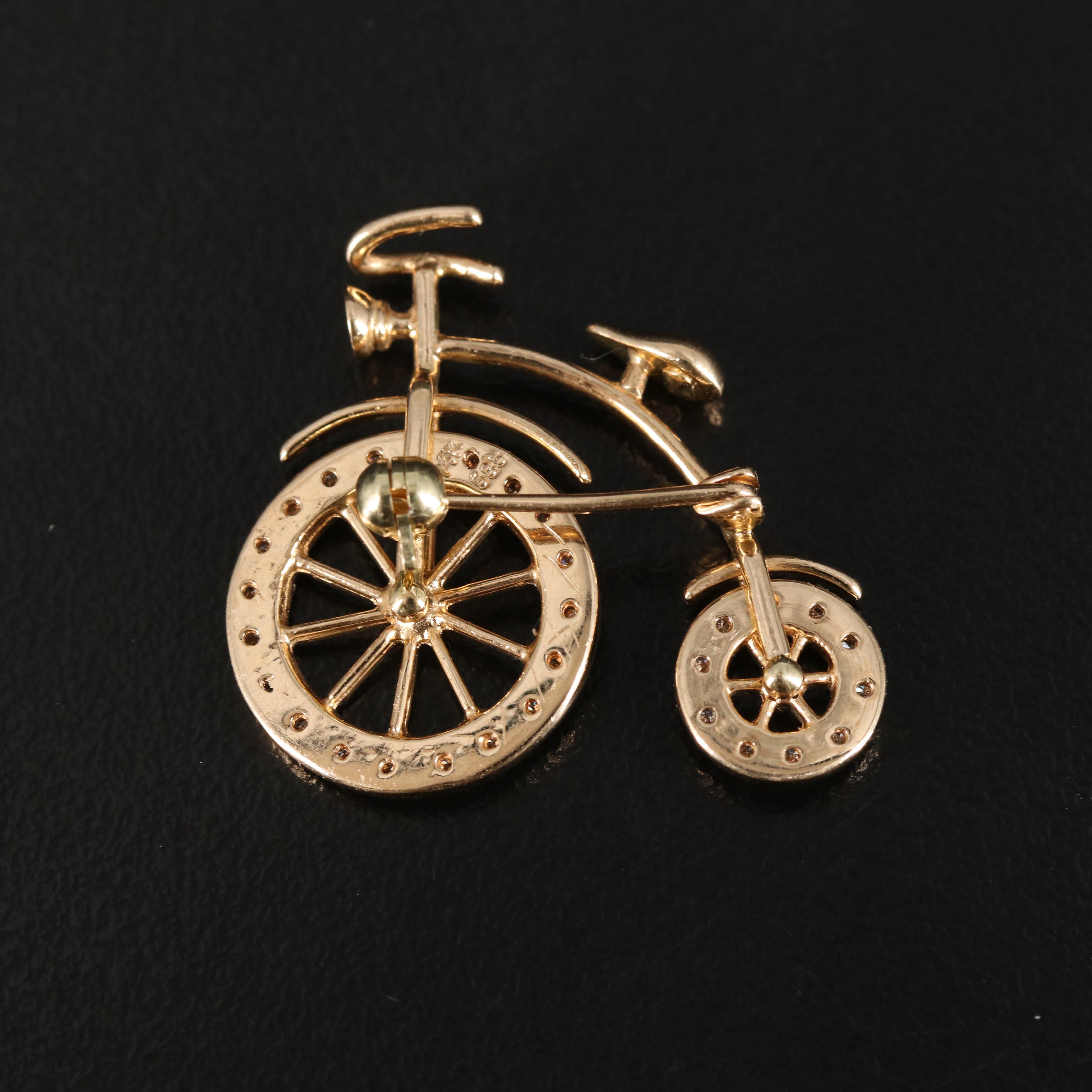 14K 0.16 CTW Diamond Penny Farthing Brooch