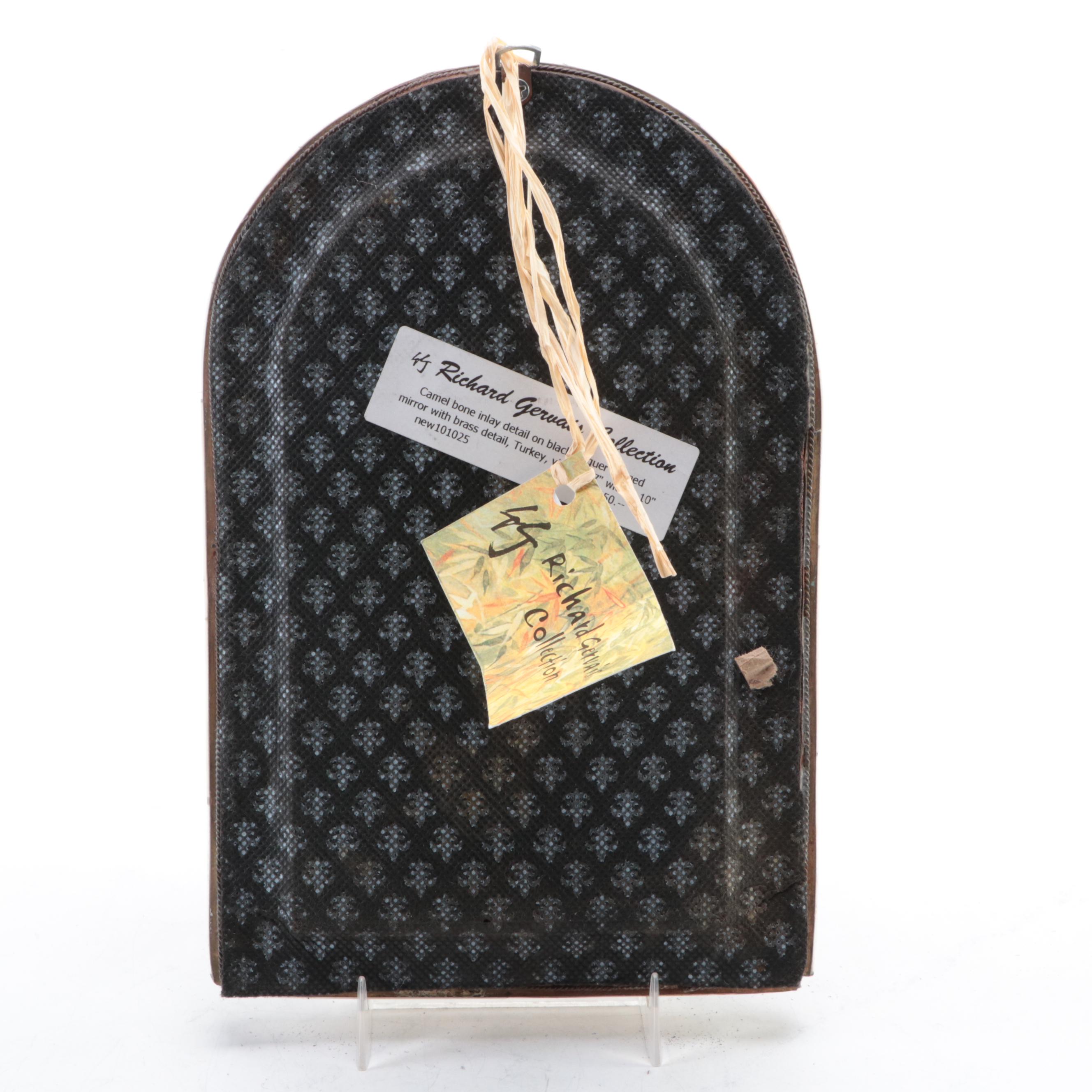 Small Turkish Mirror with Camel Bone Inlay, Late 20th Century