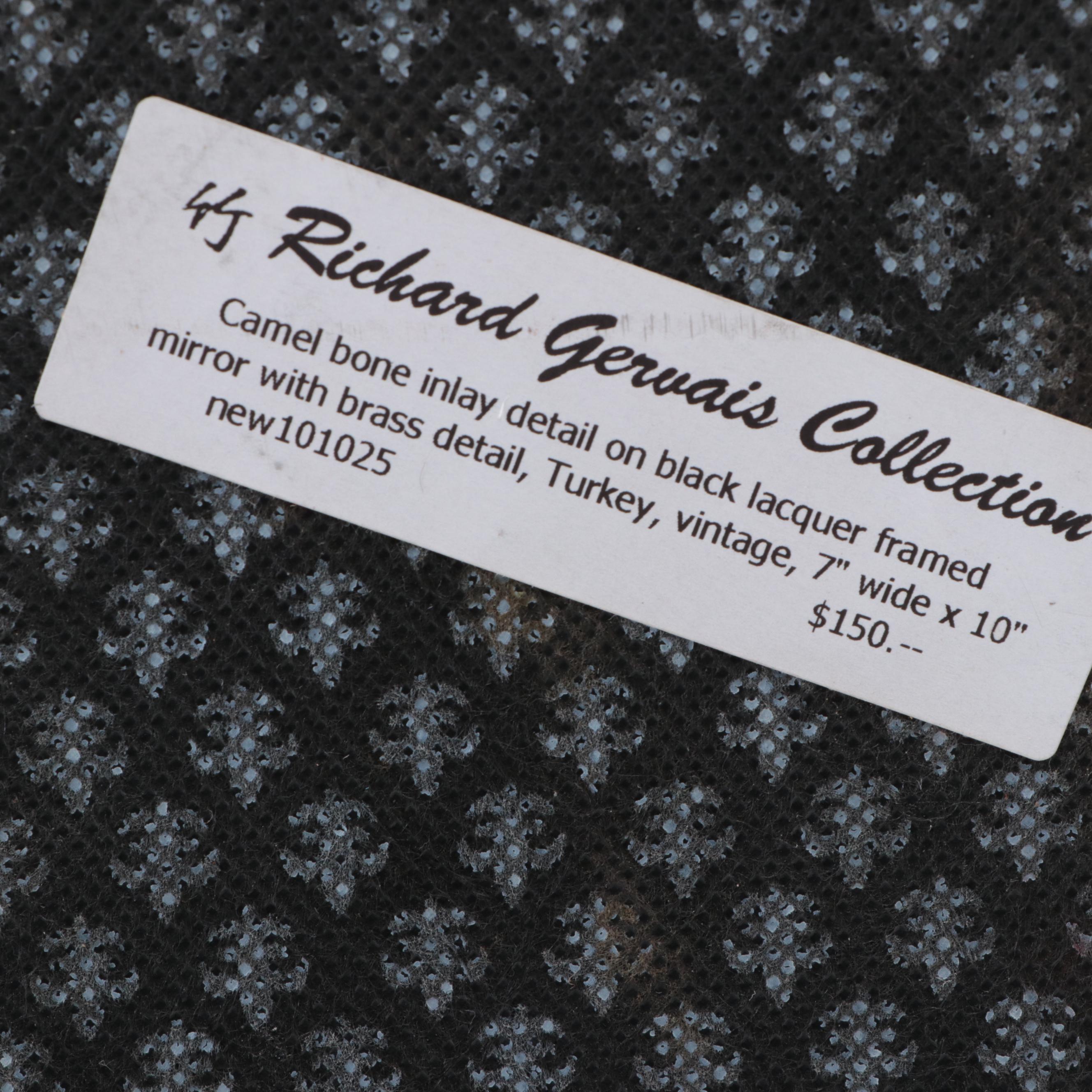 Small Turkish Mirror with Camel Bone Inlay, Late 20th Century