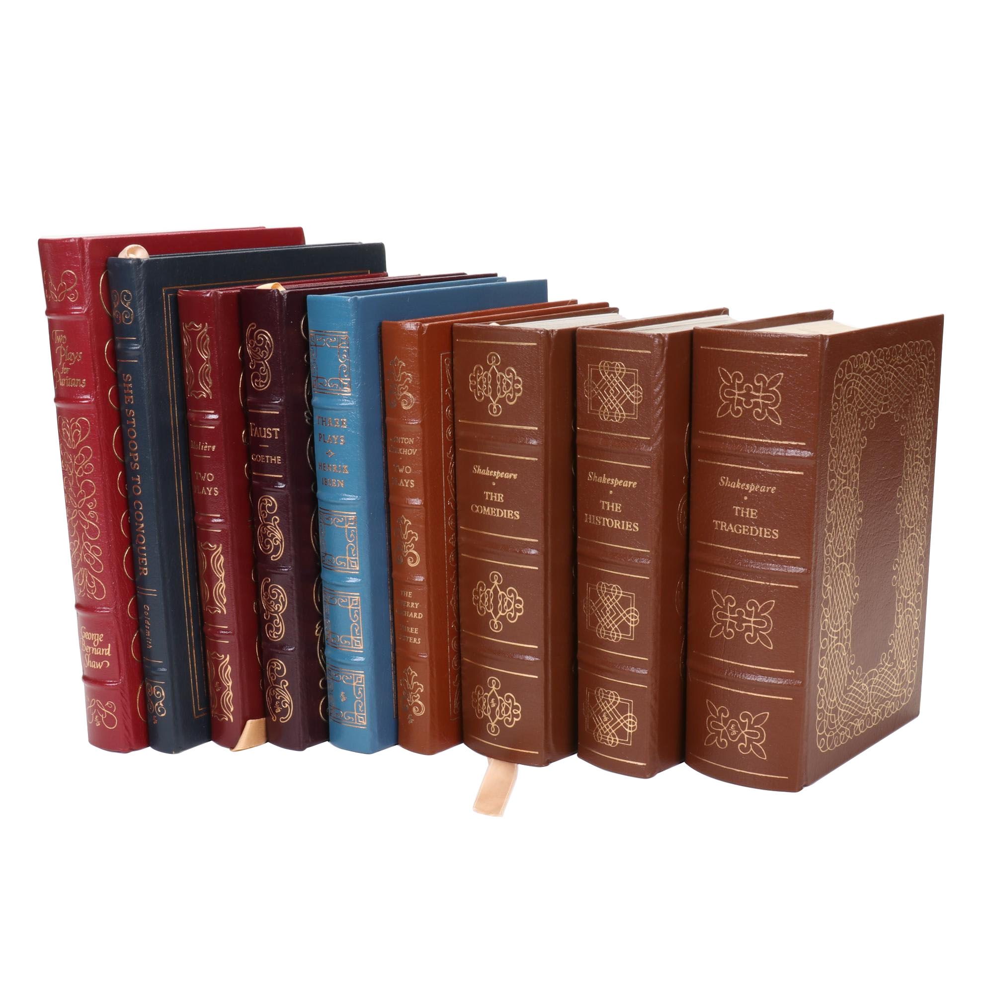 Easton Press Classic Plays Including Shakespeare, Goldsmith, Chekhov, and More