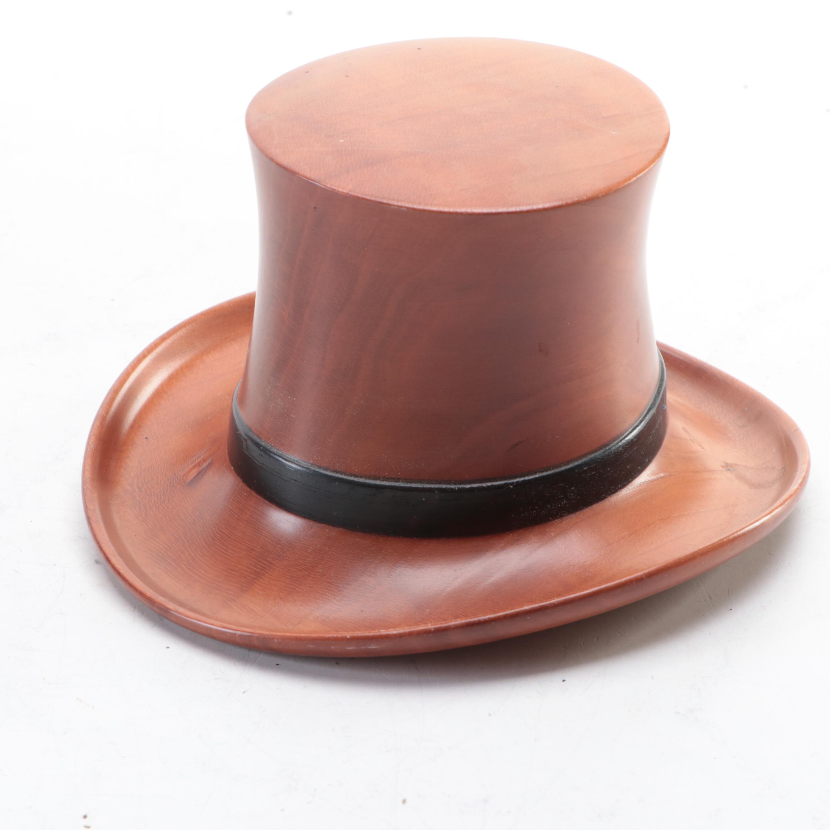 Chris Ramsey Cherry Top Hat with Victorian Cribbage Board and Painted Box