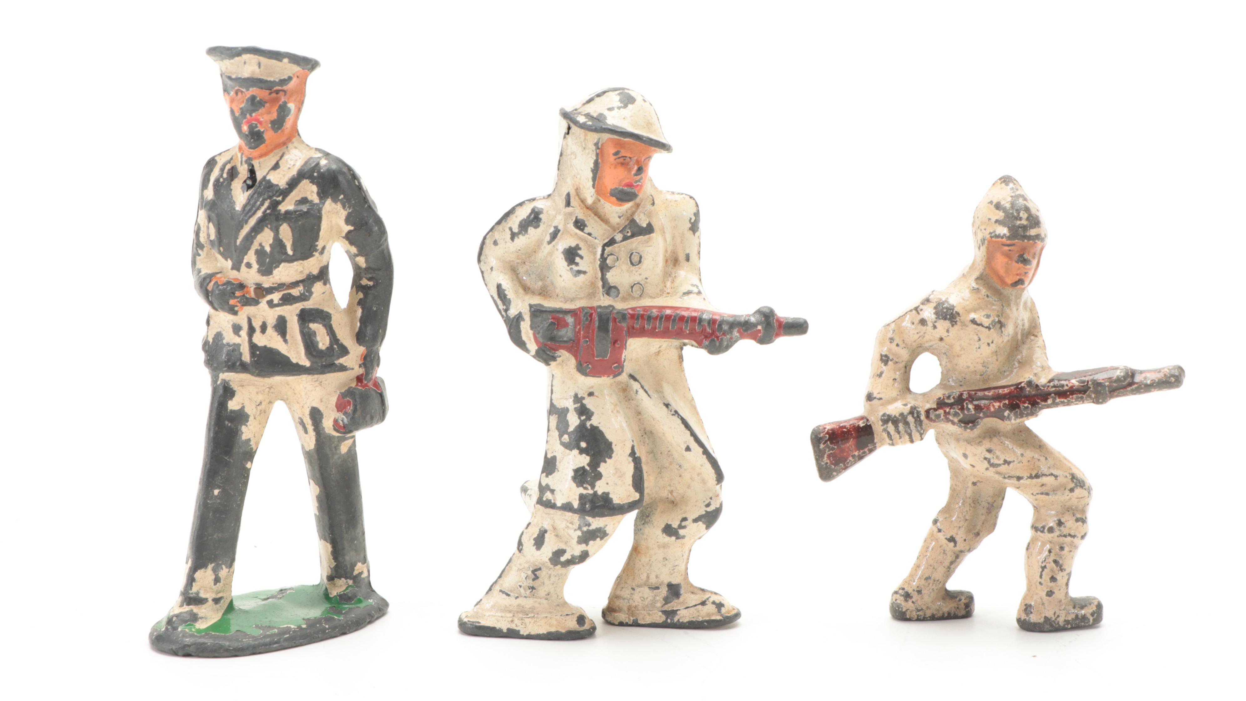 Barclay and More Lead Toy Soldiers, Native Americans, Vehicles, Mid-20th C.
