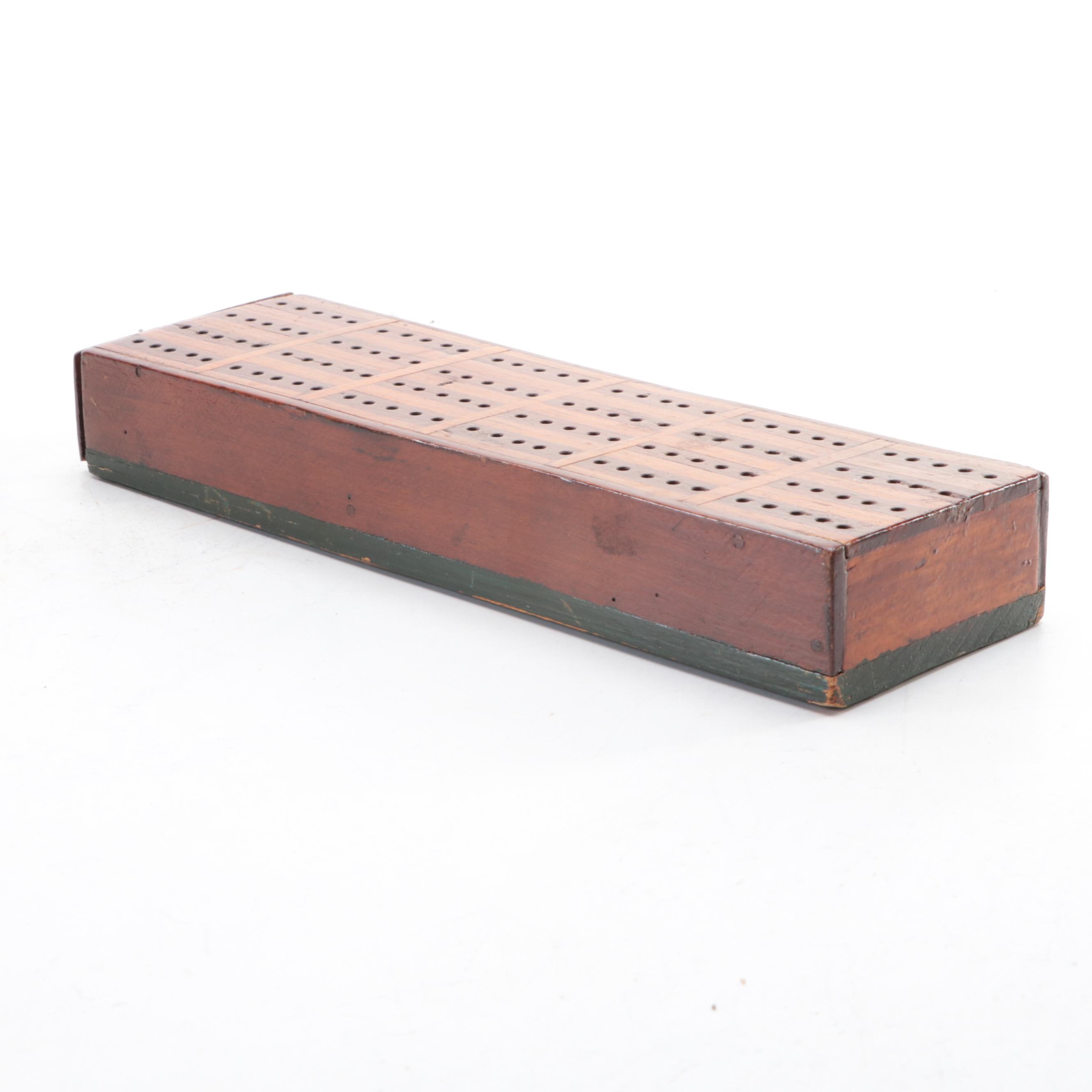 Chris Ramsey Cherry Top Hat with Victorian Cribbage Board and Painted Box