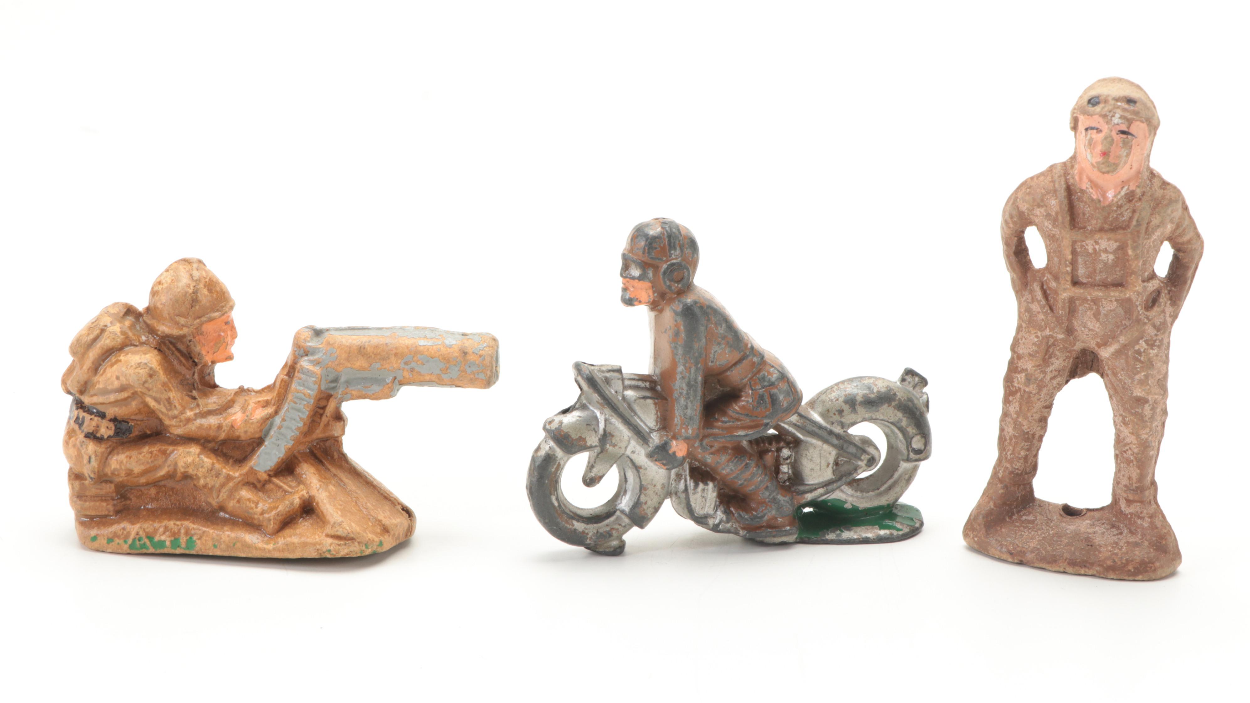 Barclay and More Lead Toy Soldiers, Native Americans, Vehicles, Mid-20th C.