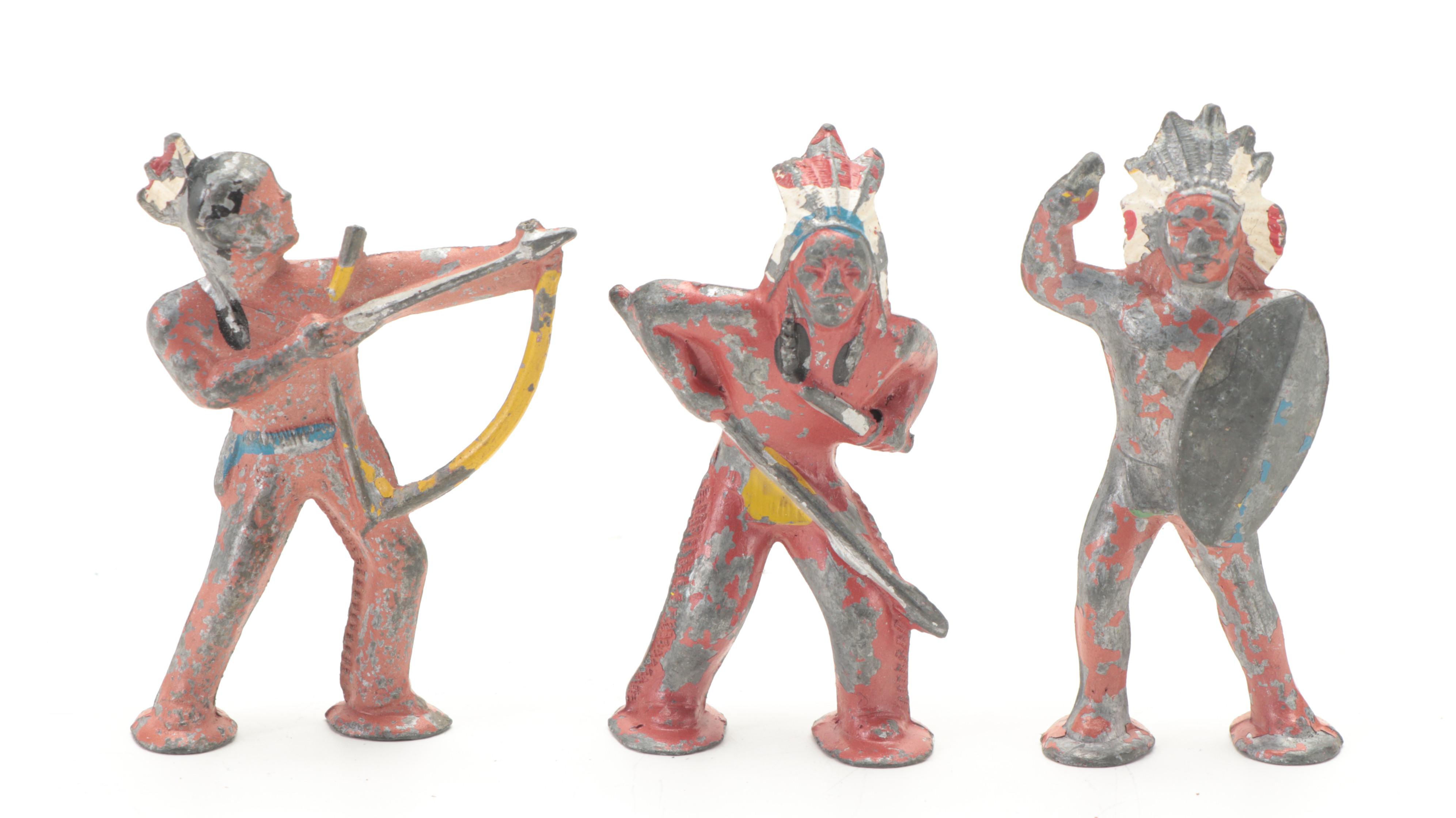 Barclay and More Lead Toy Soldiers, Native Americans, Vehicles, Mid-20th C.