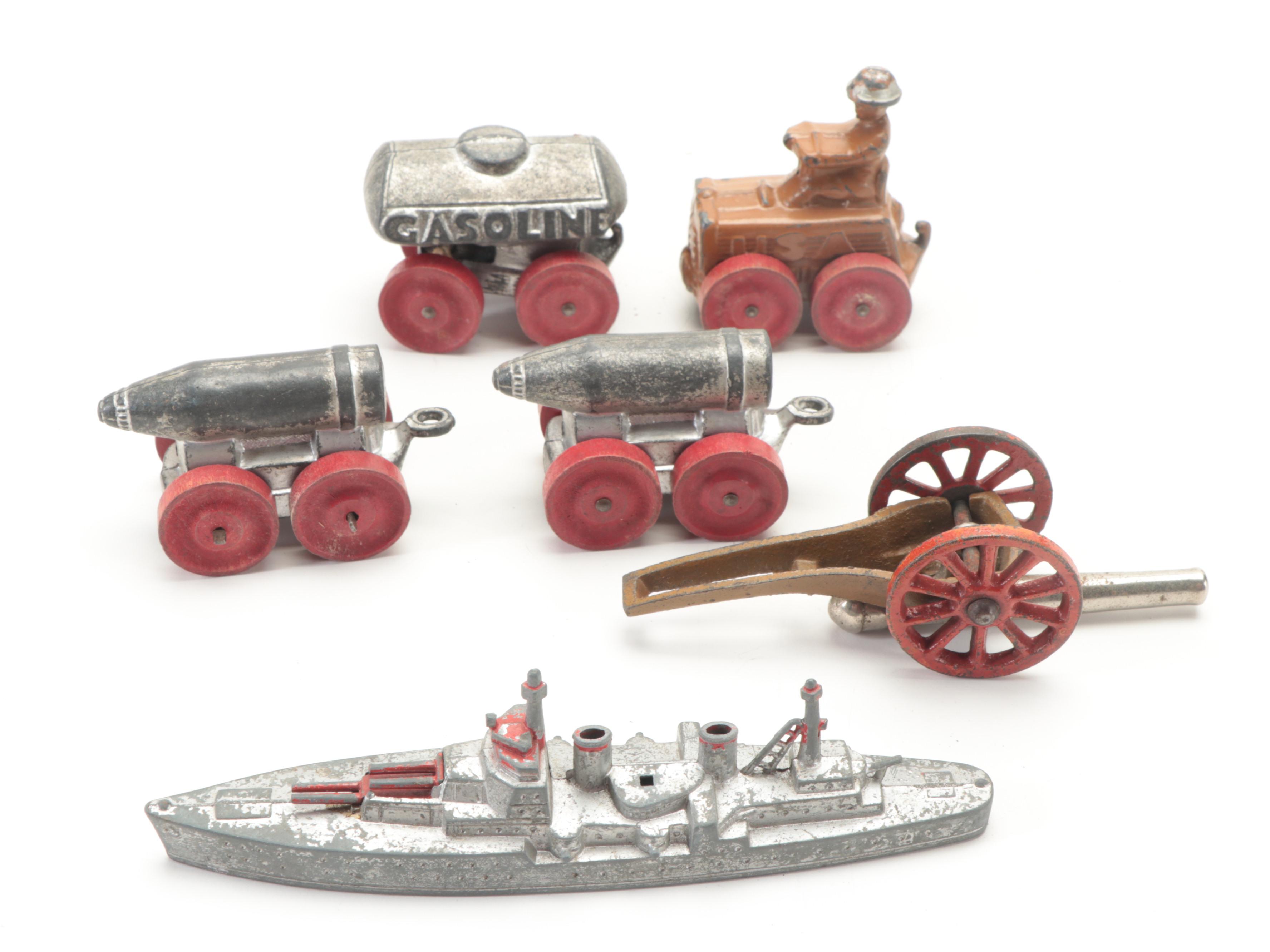 Barclay and More Lead Toy Soldiers, Native Americans, Vehicles, Mid-20th C.