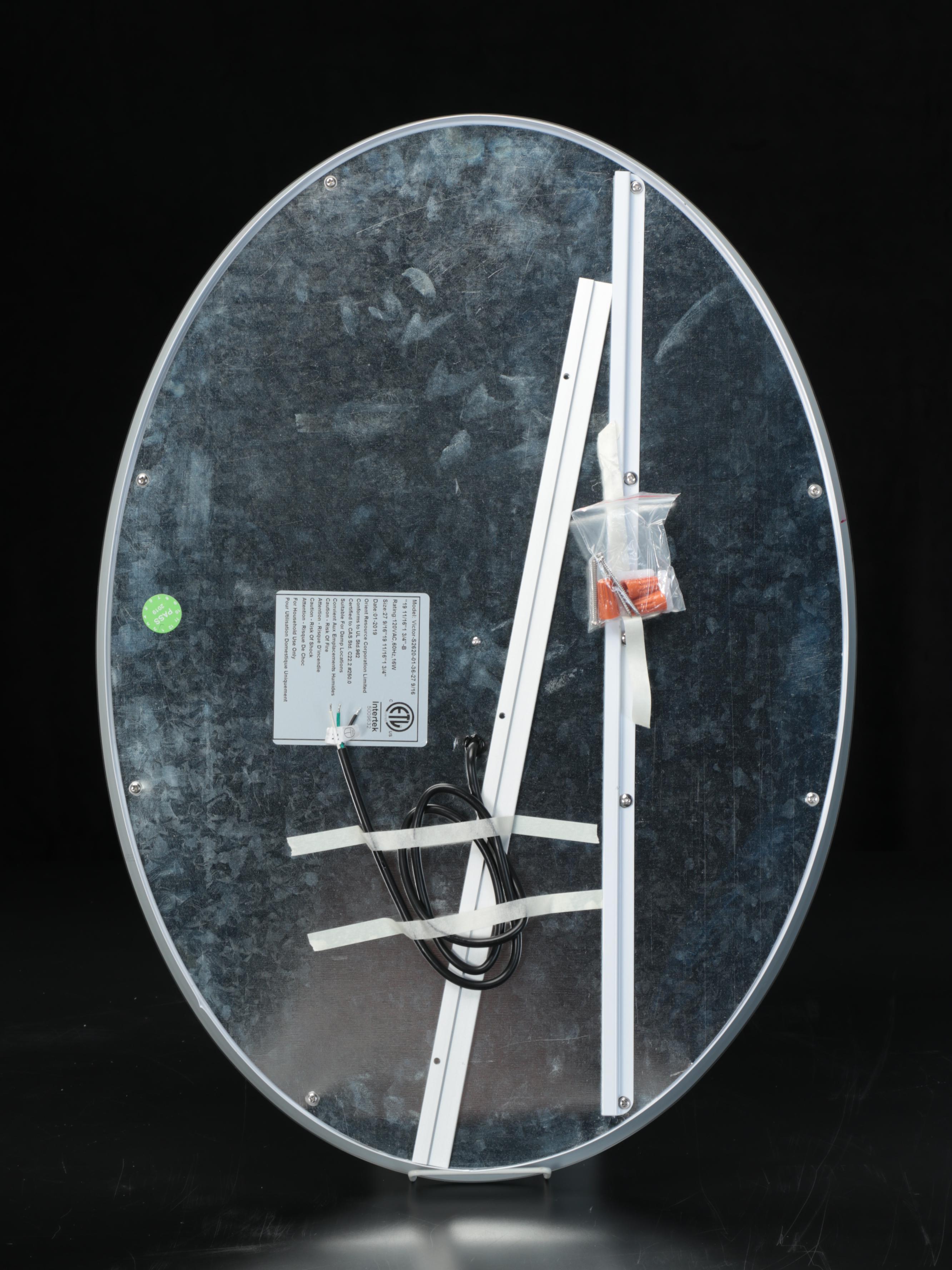 28" Framed Oval LED Lighted Bathroom Wall Mirror with Tunable Touch Sensor