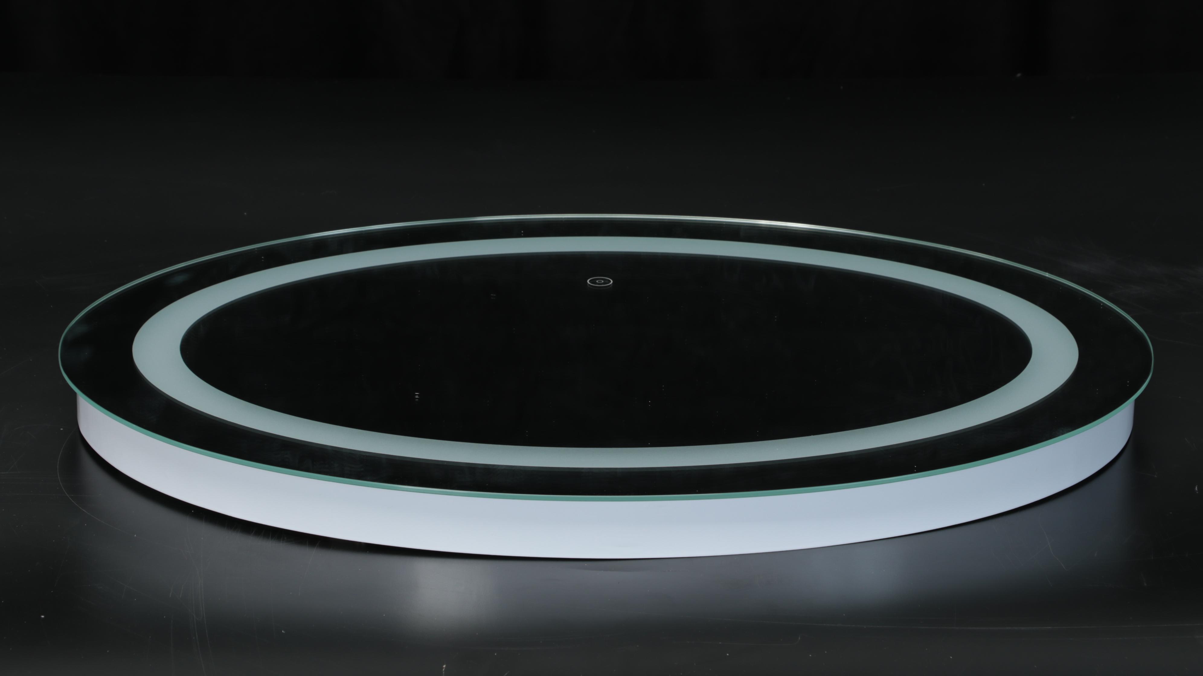 28" Framed Oval LED Lighted Bathroom Wall Mirror with Tunable Touch Sensor