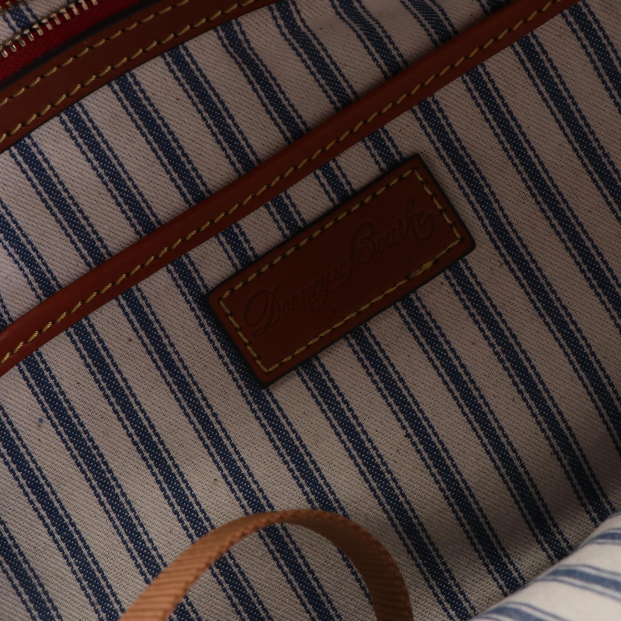 Dooney & Bourke Large Zipper Tote in Persimmon Nylon Canvas and Leather