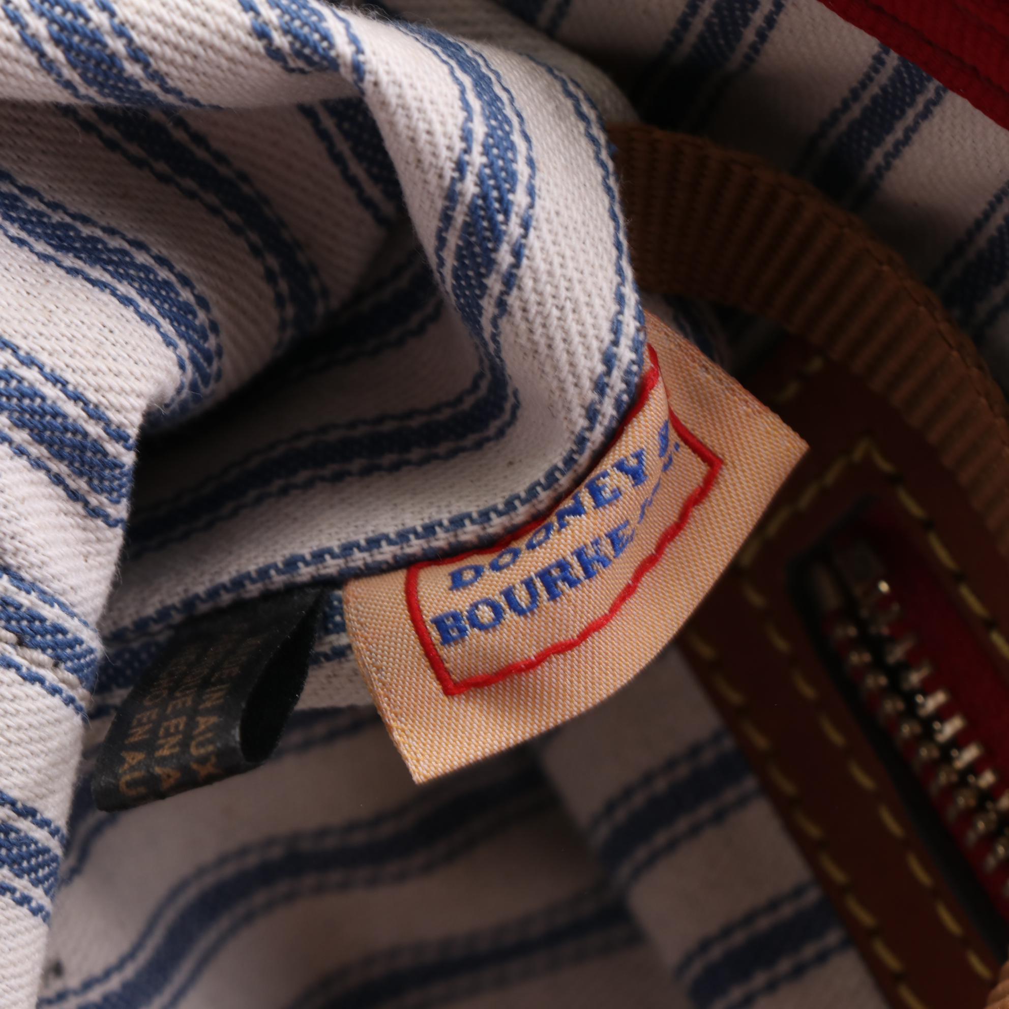 Dooney & Bourke Large Zipper Tote in Persimmon Nylon Canvas and Leather