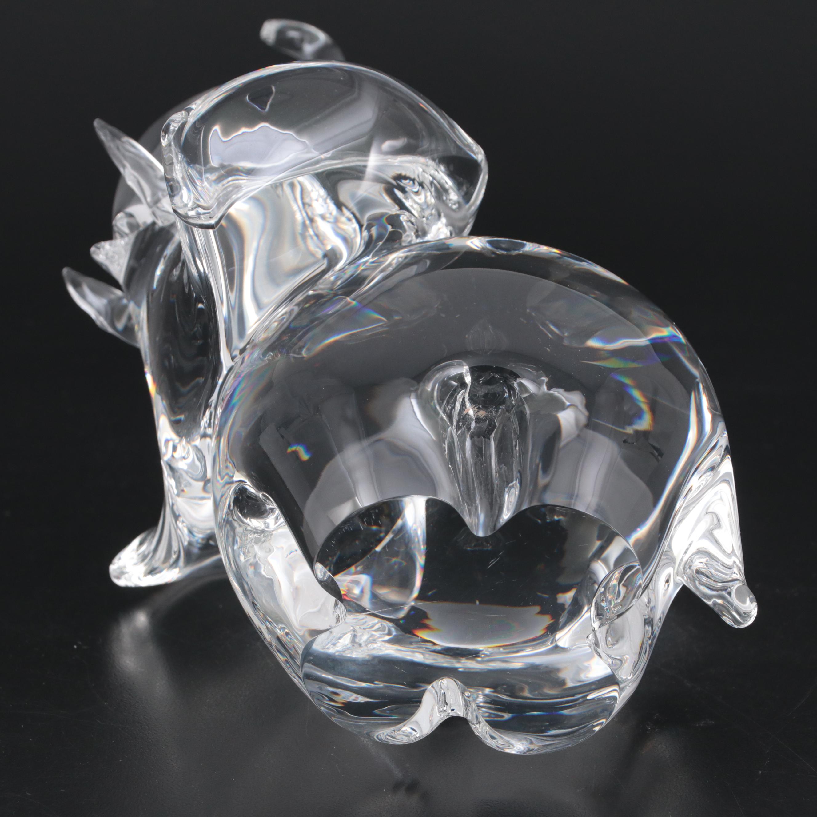 James A. Houston for Steuben Art Glass "Trumpeting Elephant" Figurine