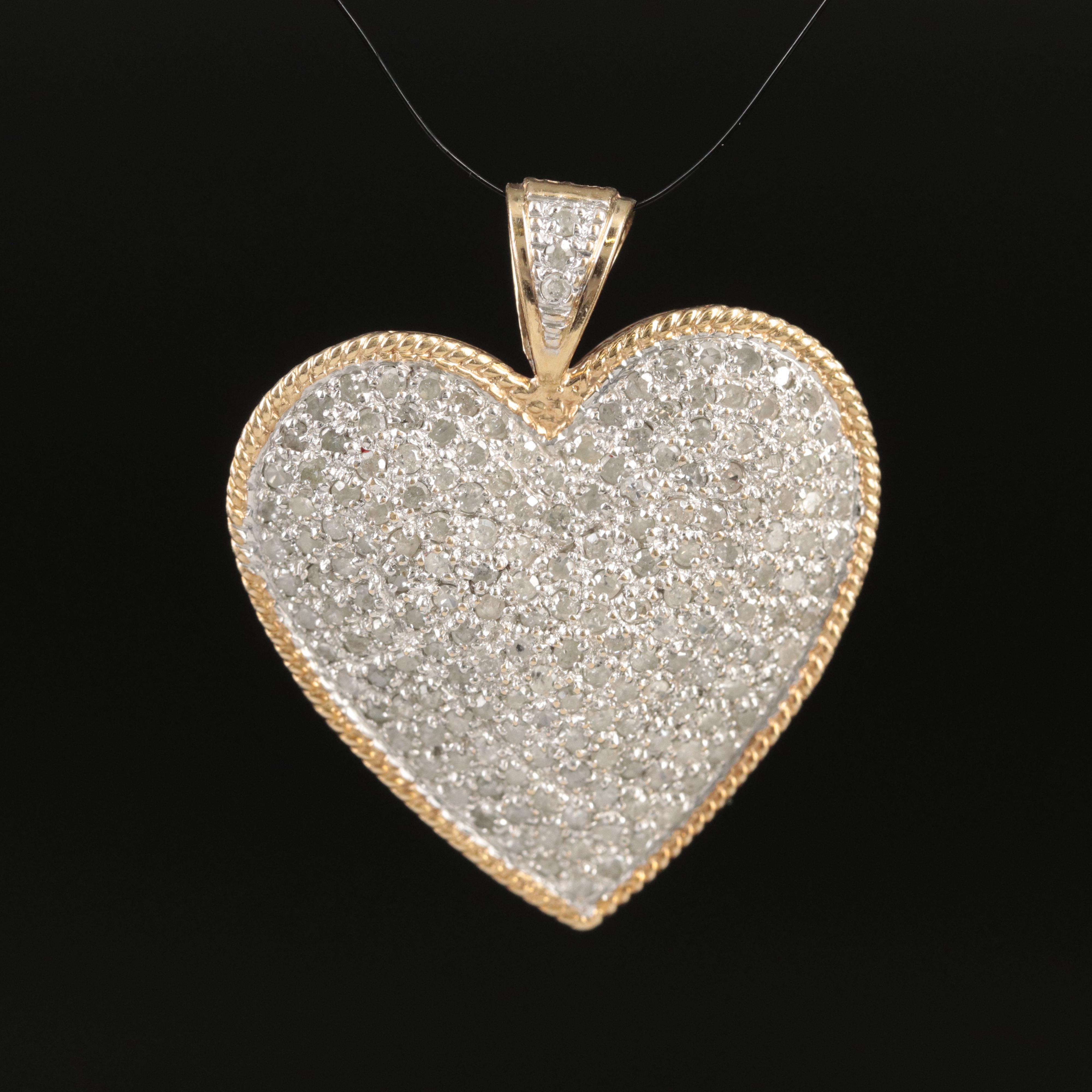 14K 1.45 CTW Diamond Heart Pendant
