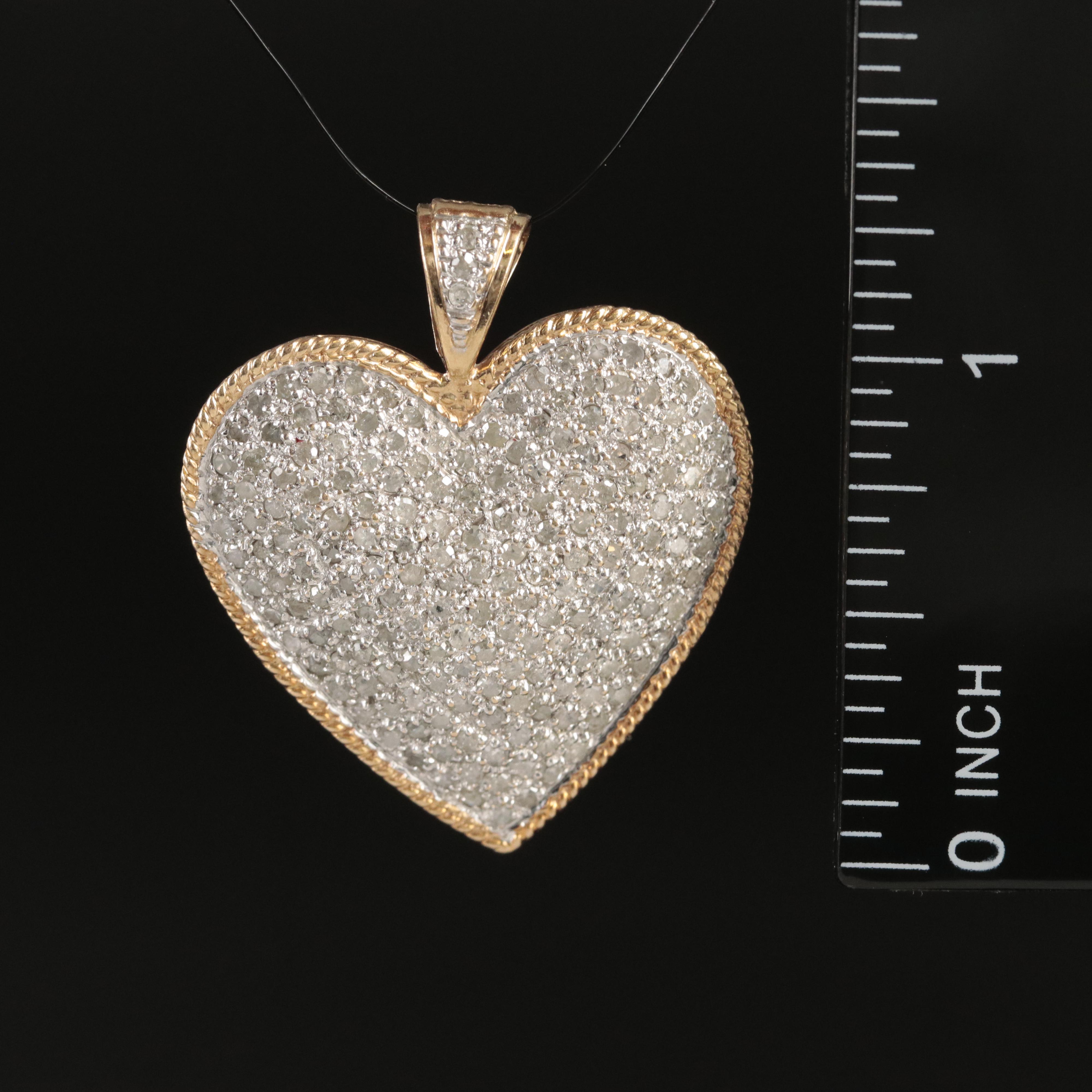 14K 1.45 CTW Diamond Heart Pendant