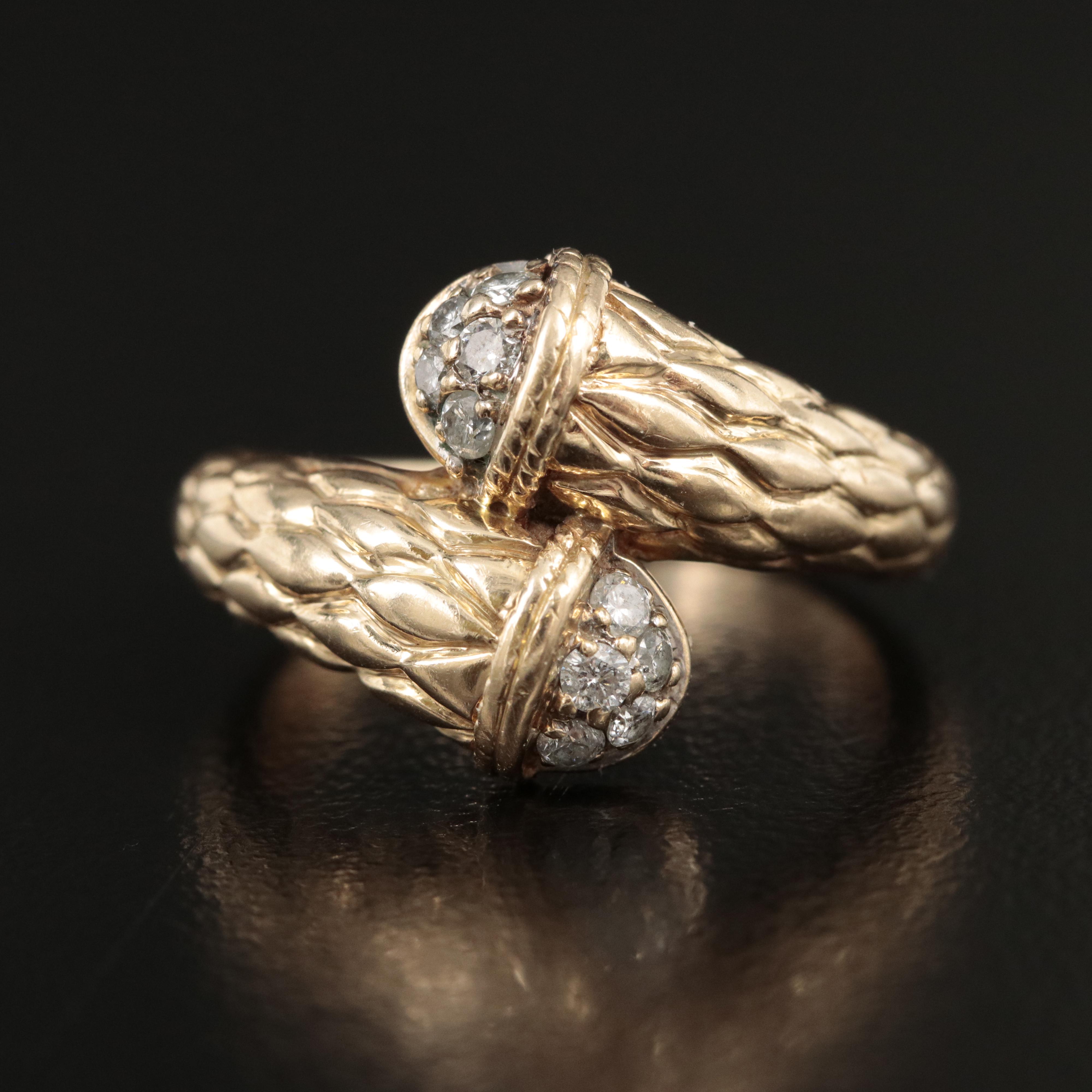 14K 0.85 CTW Diamond Bypass Ring