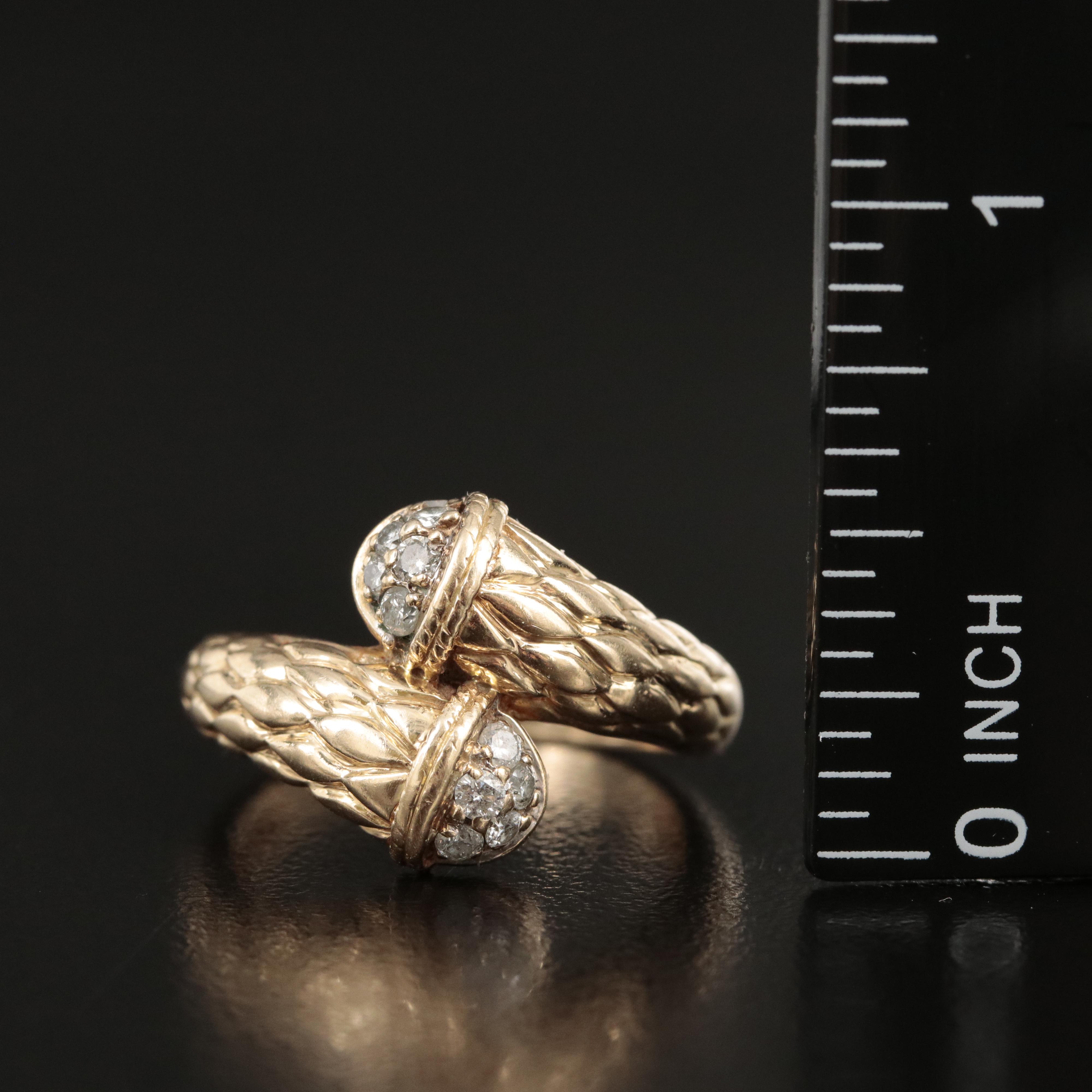 14K 0.85 CTW Diamond Bypass Ring