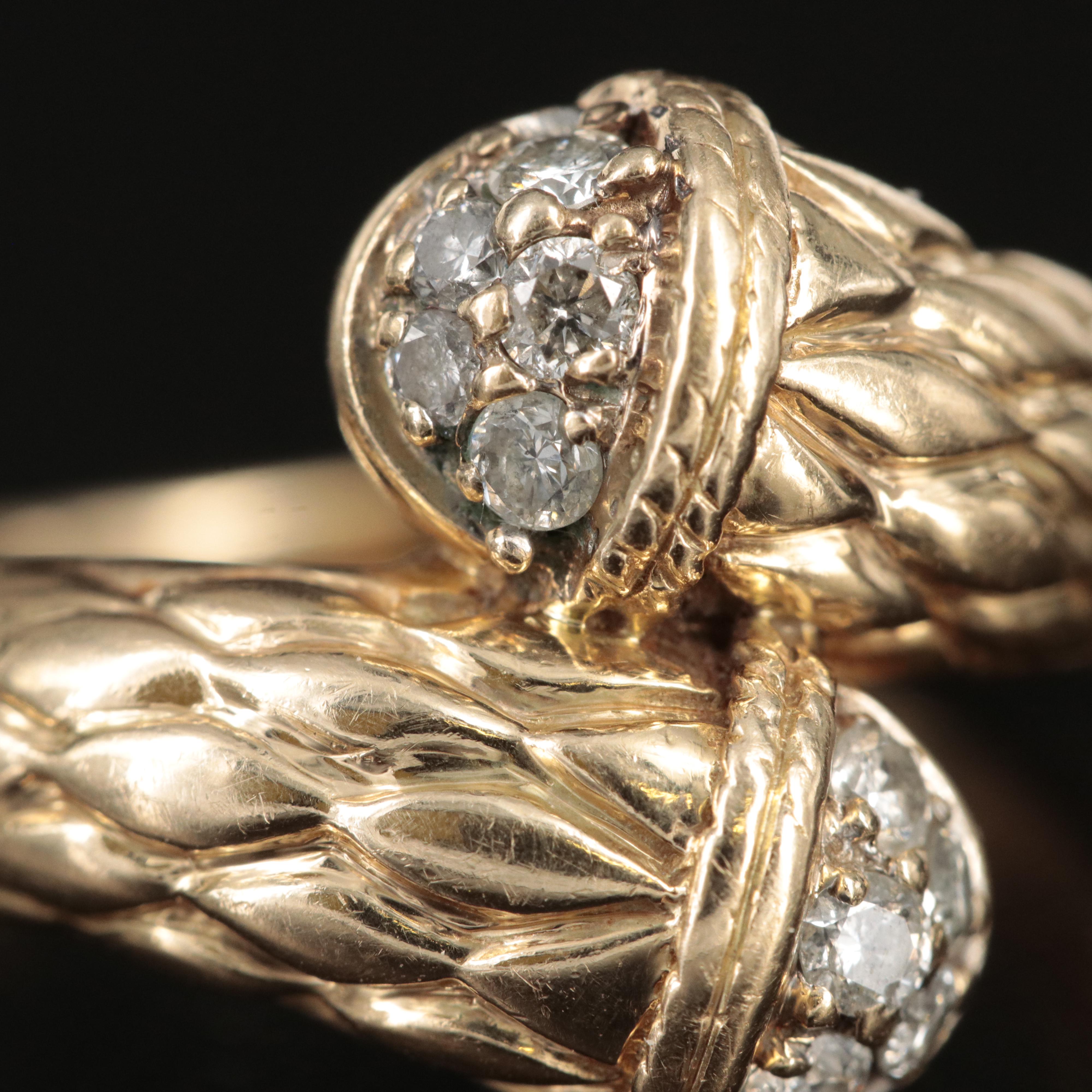 14K 0.85 CTW Diamond Bypass Ring