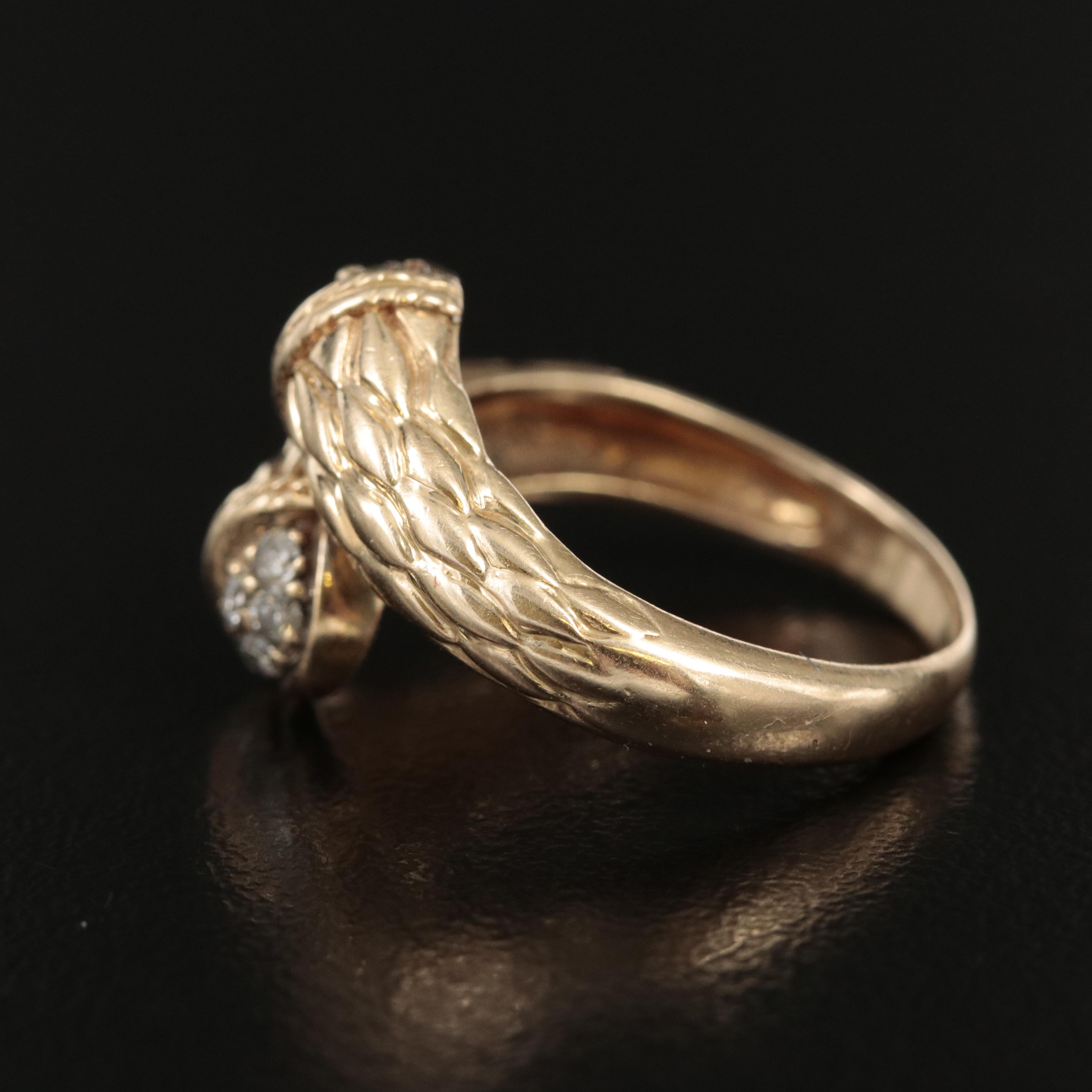 14K 0.85 CTW Diamond Bypass Ring
