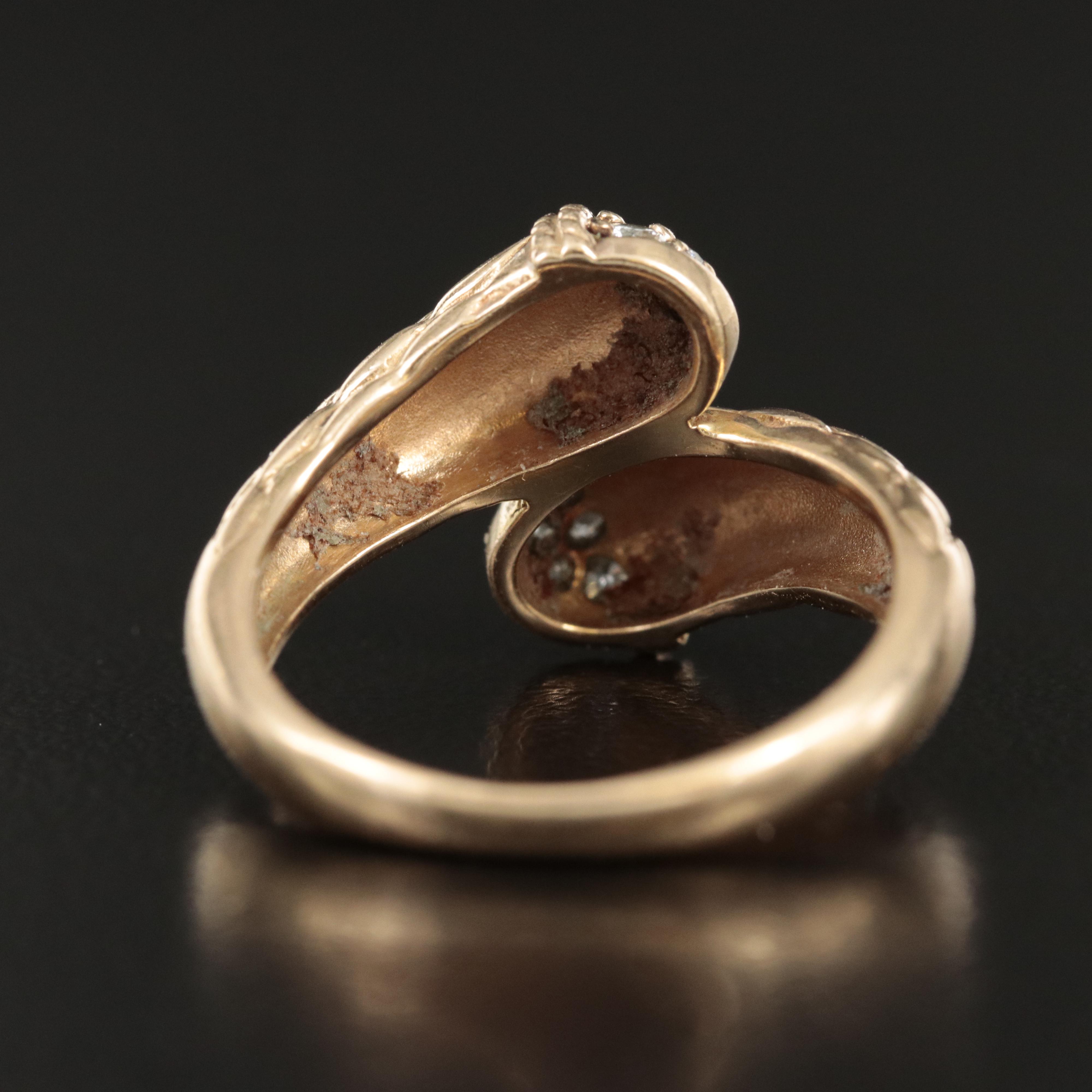 14K 0.85 CTW Diamond Bypass Ring