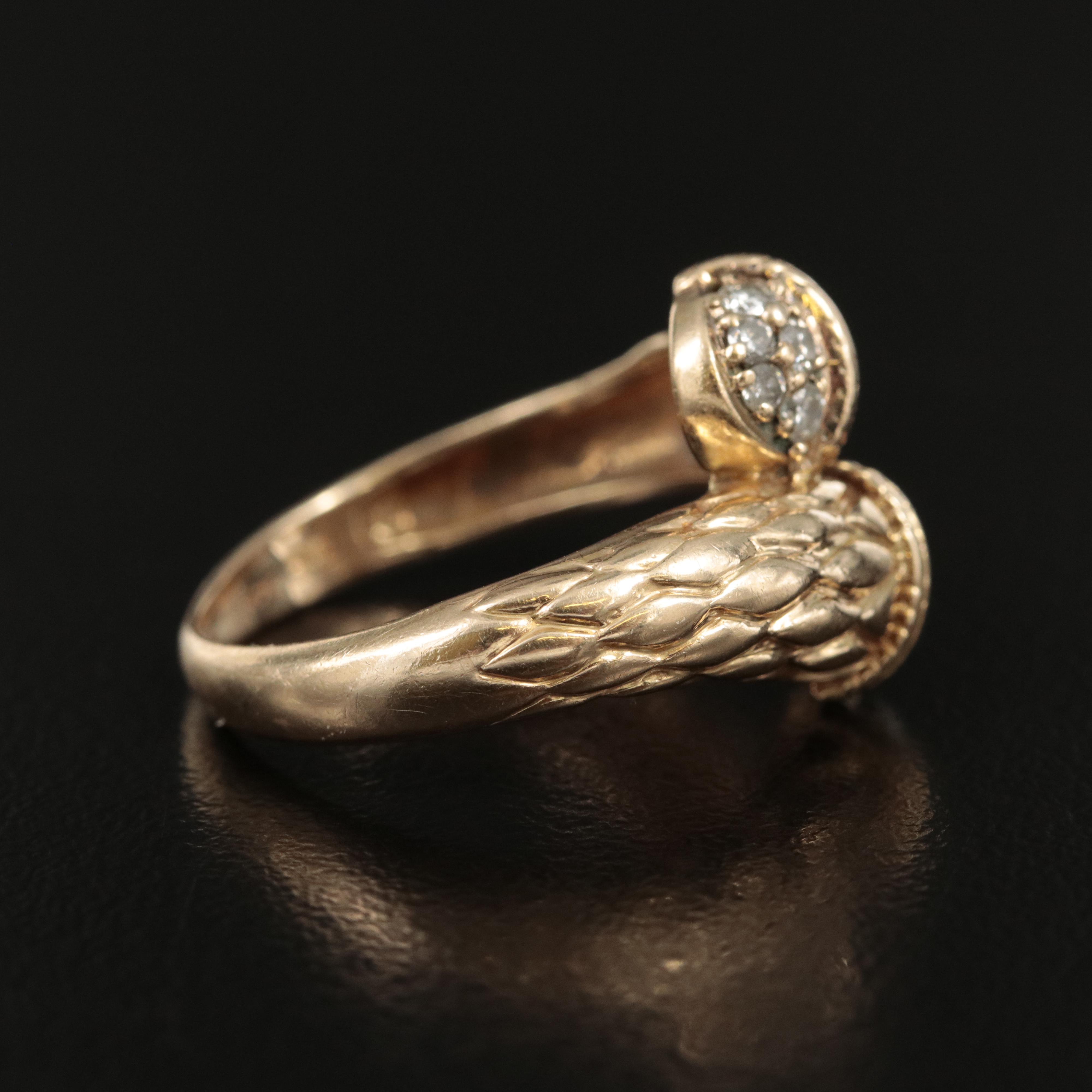 14K 0.85 CTW Diamond Bypass Ring