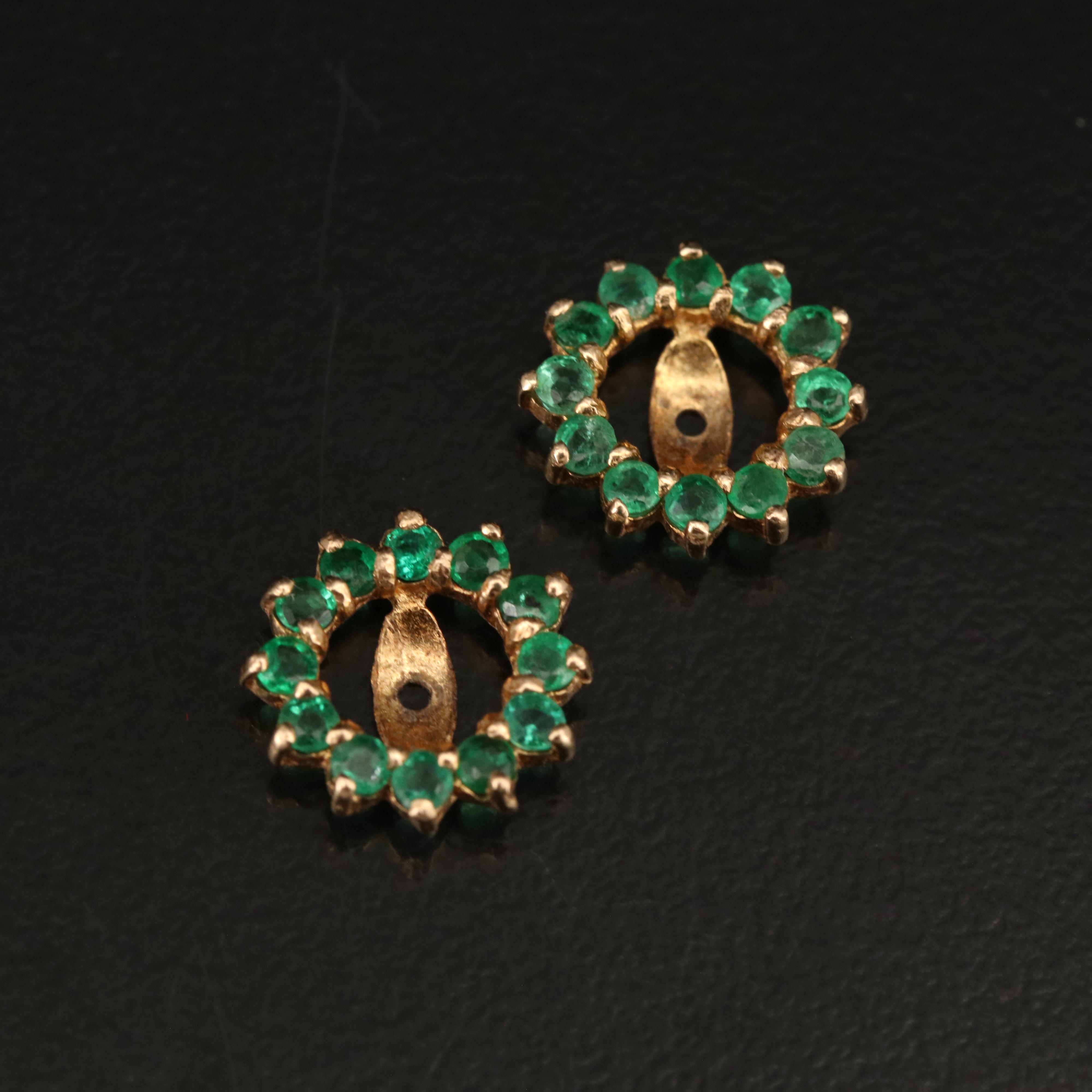 14K Emerald Earring Enhancers