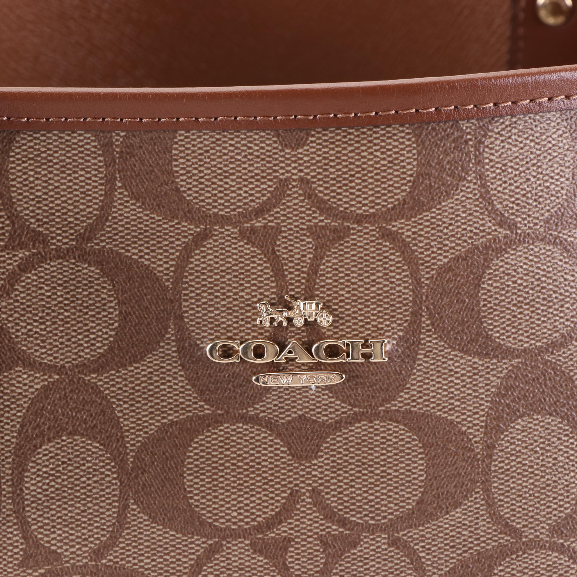 Coach Reversible City Tote in Signature Coated Canvas and Leather