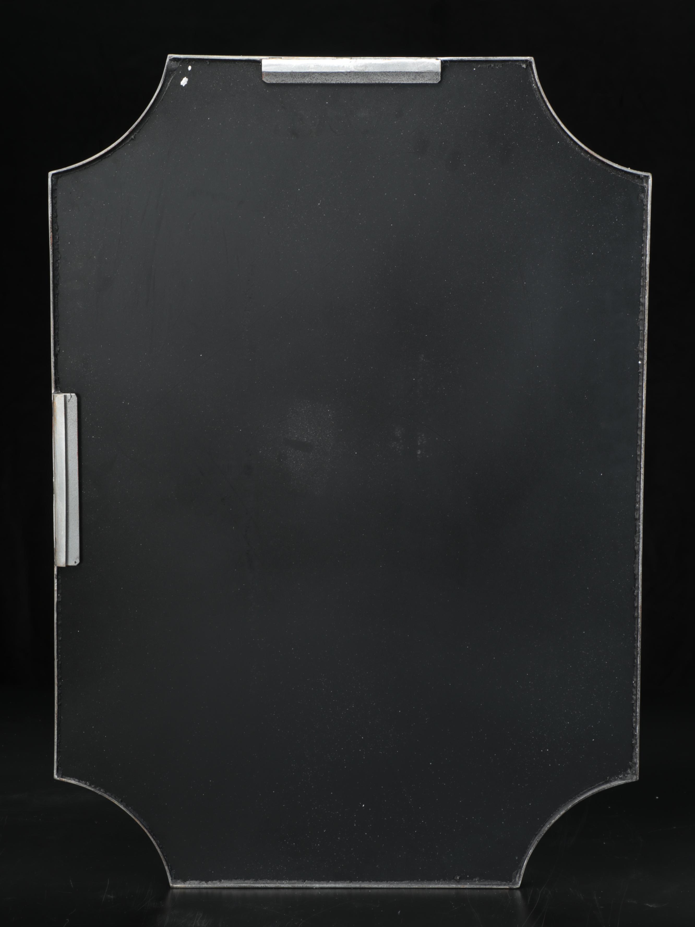 Antique Silver Finished Iron Scalloped Rectangular Decorative Vanity Wall Mirror