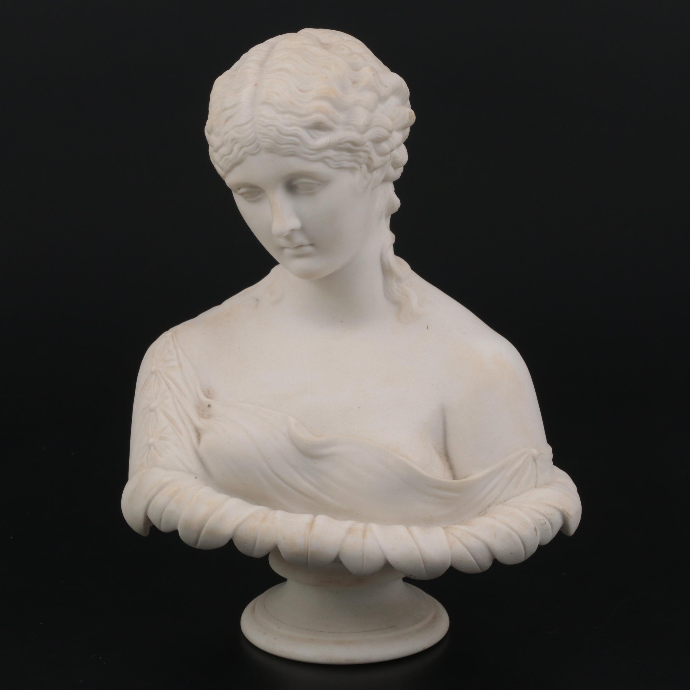 English Copeland School Parian Bust of the Water Nymph Clytie