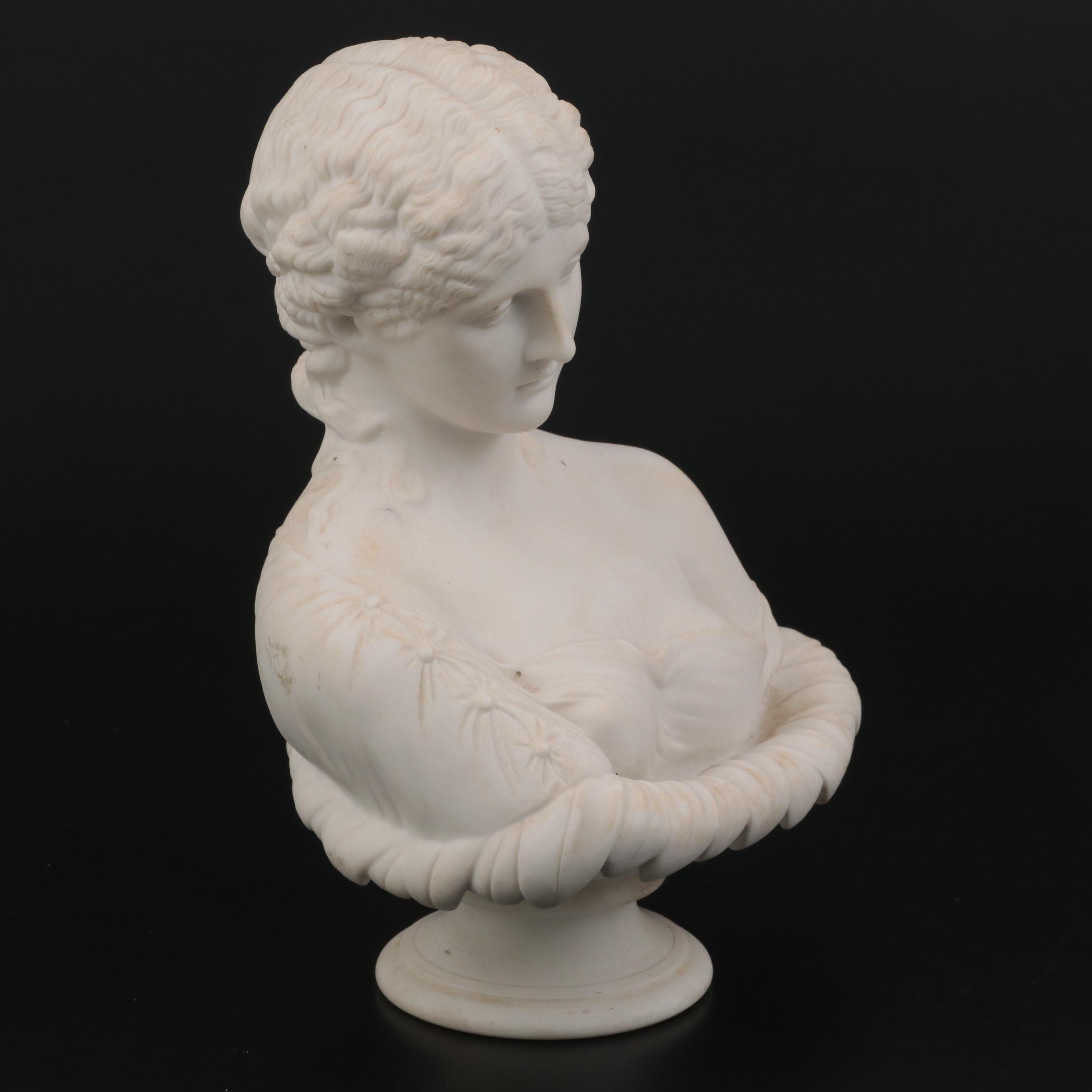 English Copeland School Parian Bust of the Water Nymph Clytie