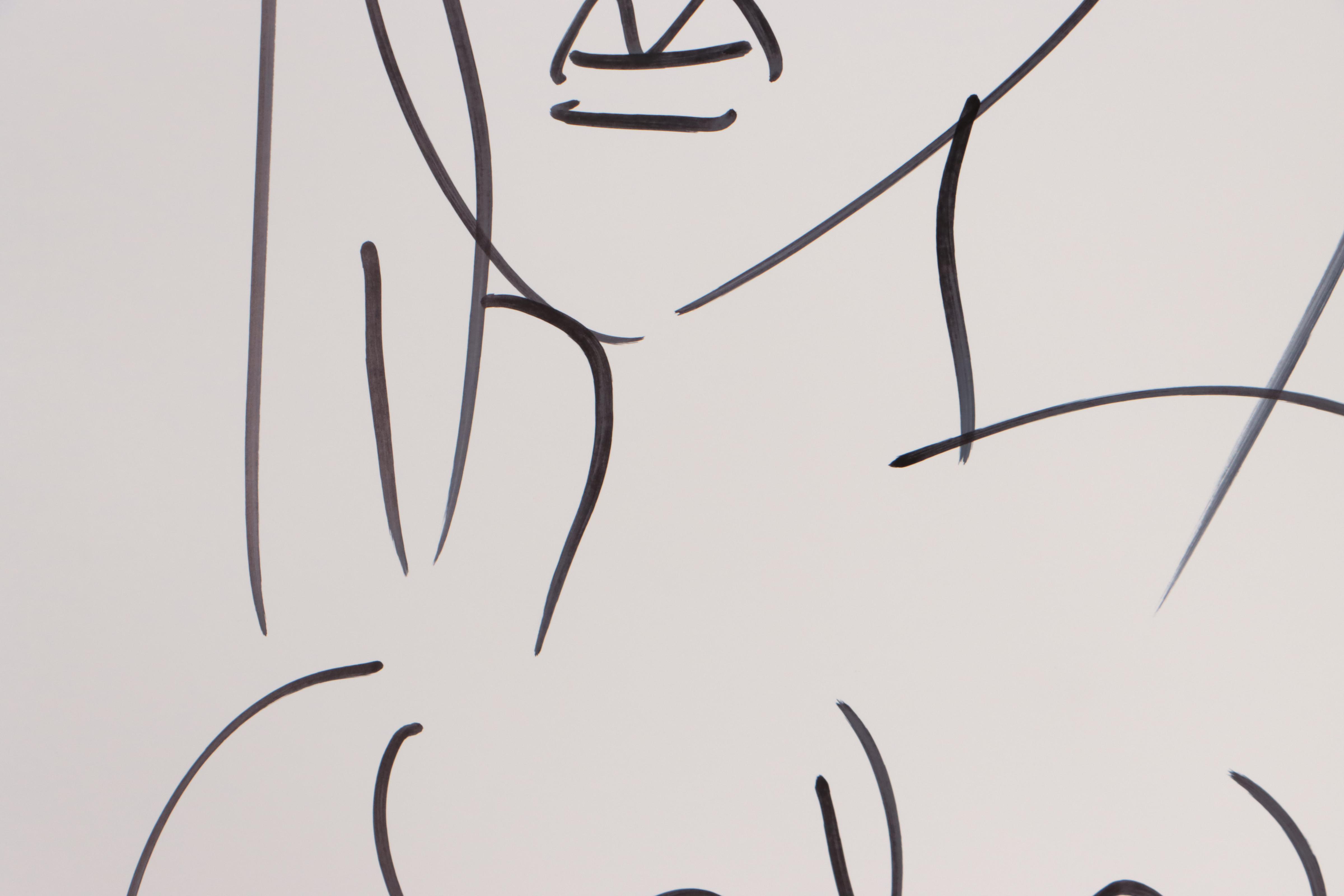 Peter Keil Abstract Ink Drawing of Nude