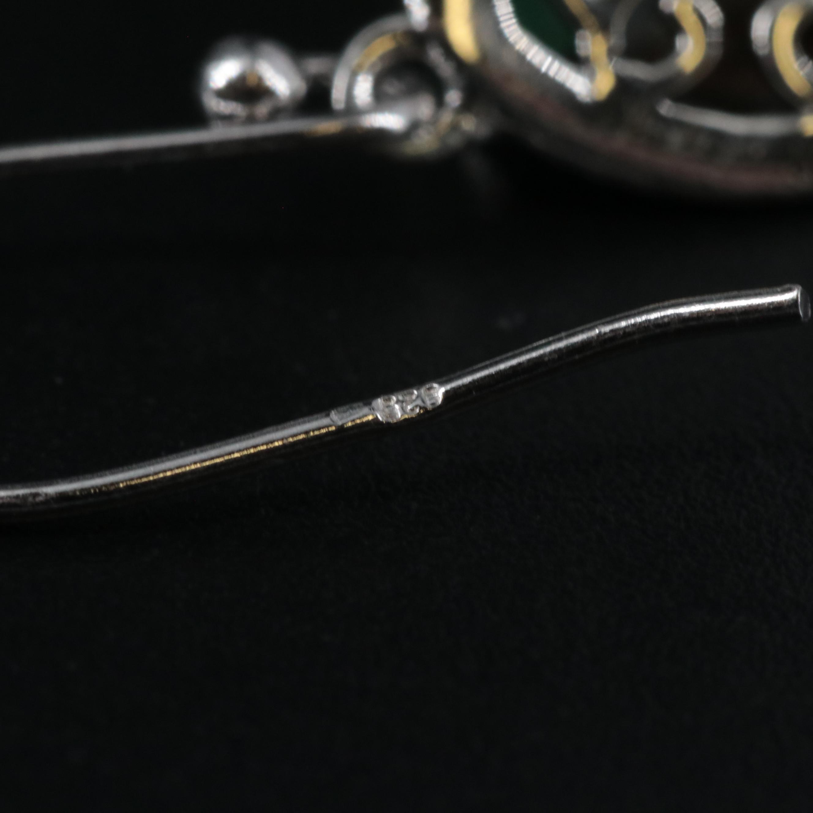 Sterling Emerald Dangle Earrings