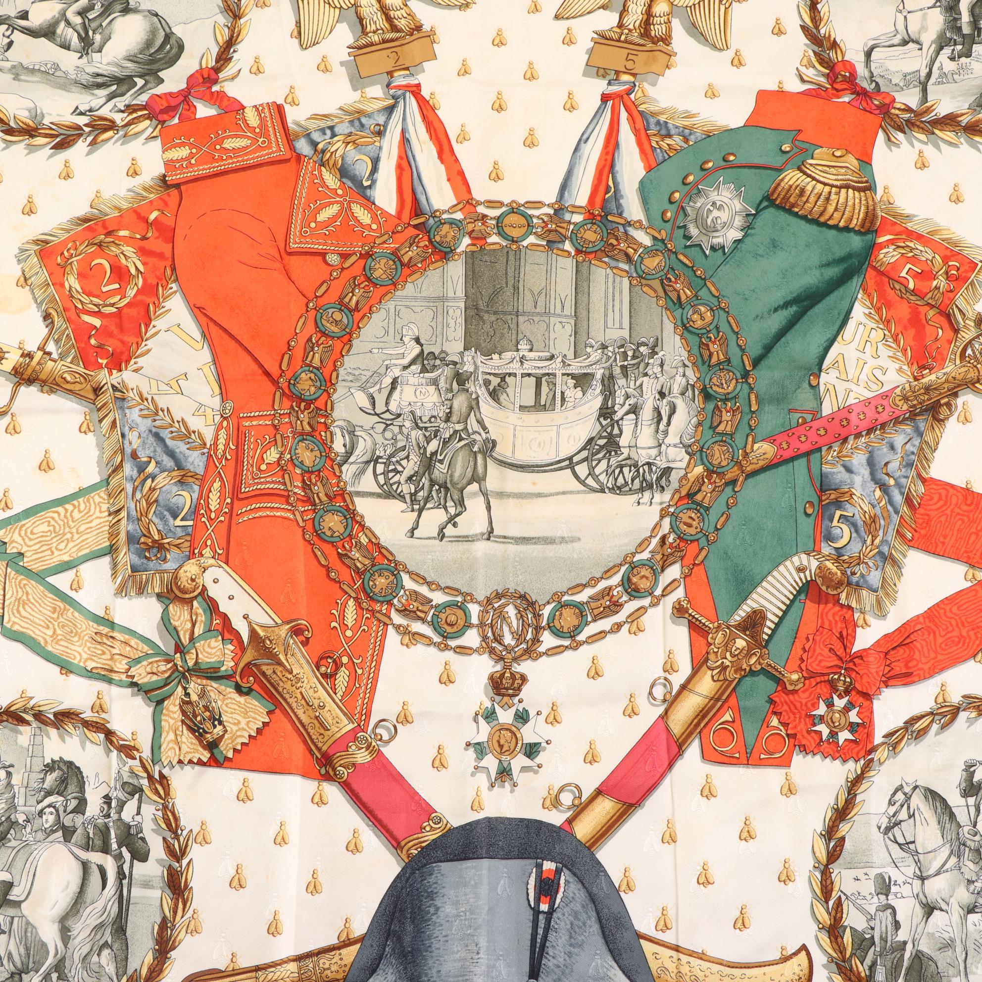 Hermès "Napoléon" Scarf 90 in Silk Jacquard