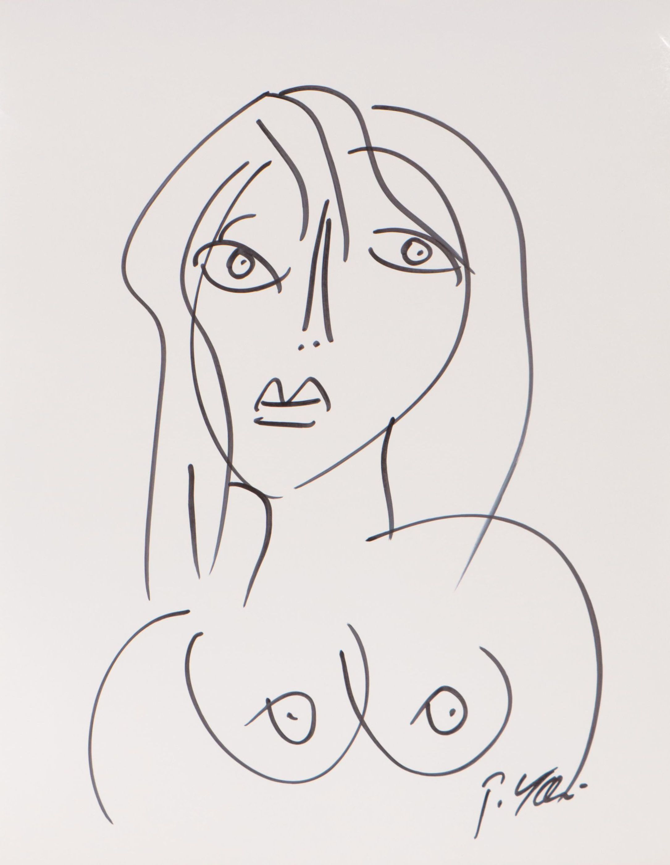Peter Keil Abstract Ink Drawing of Nude