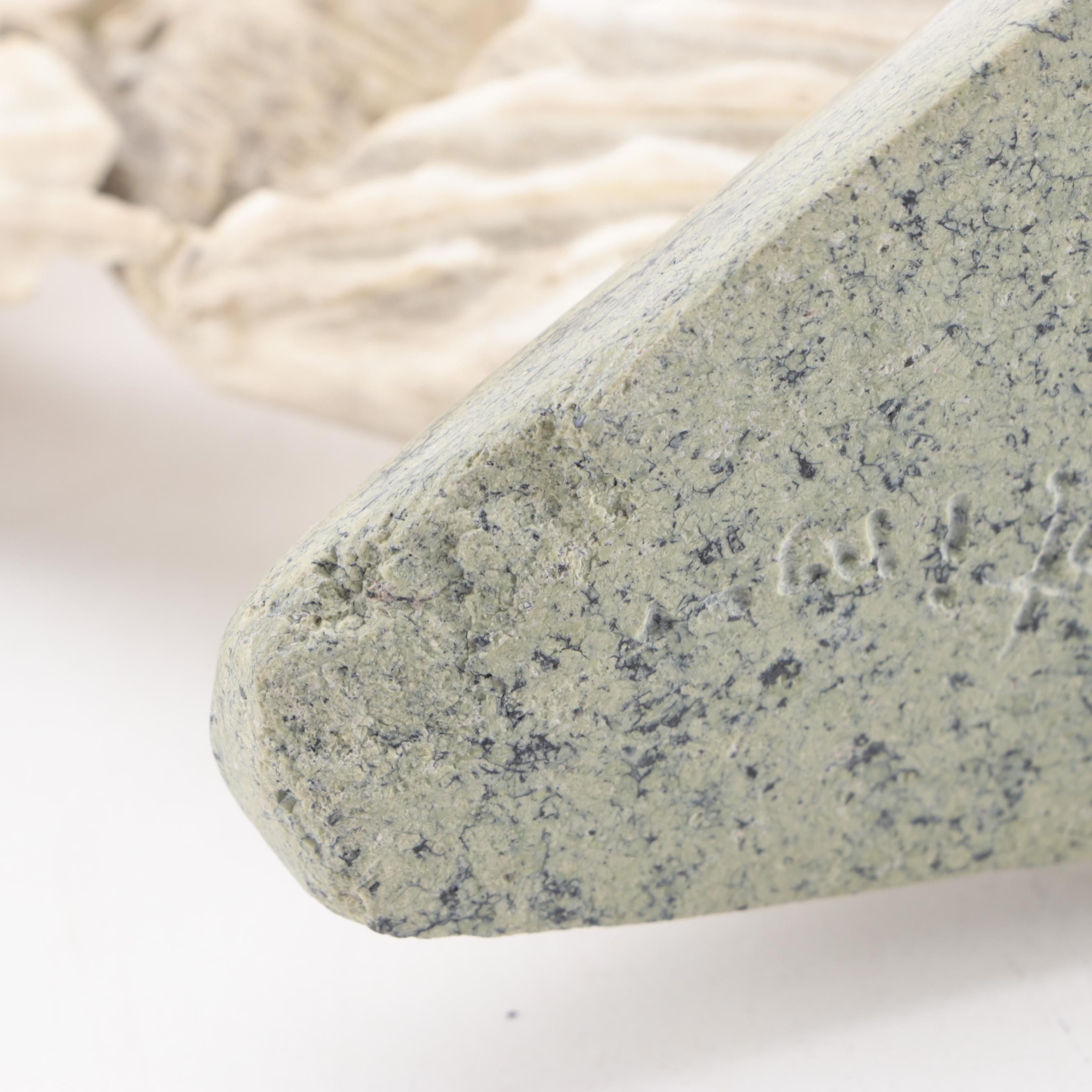 Inuit Artist Signed Whale Bone, Antler and Stone Carvings