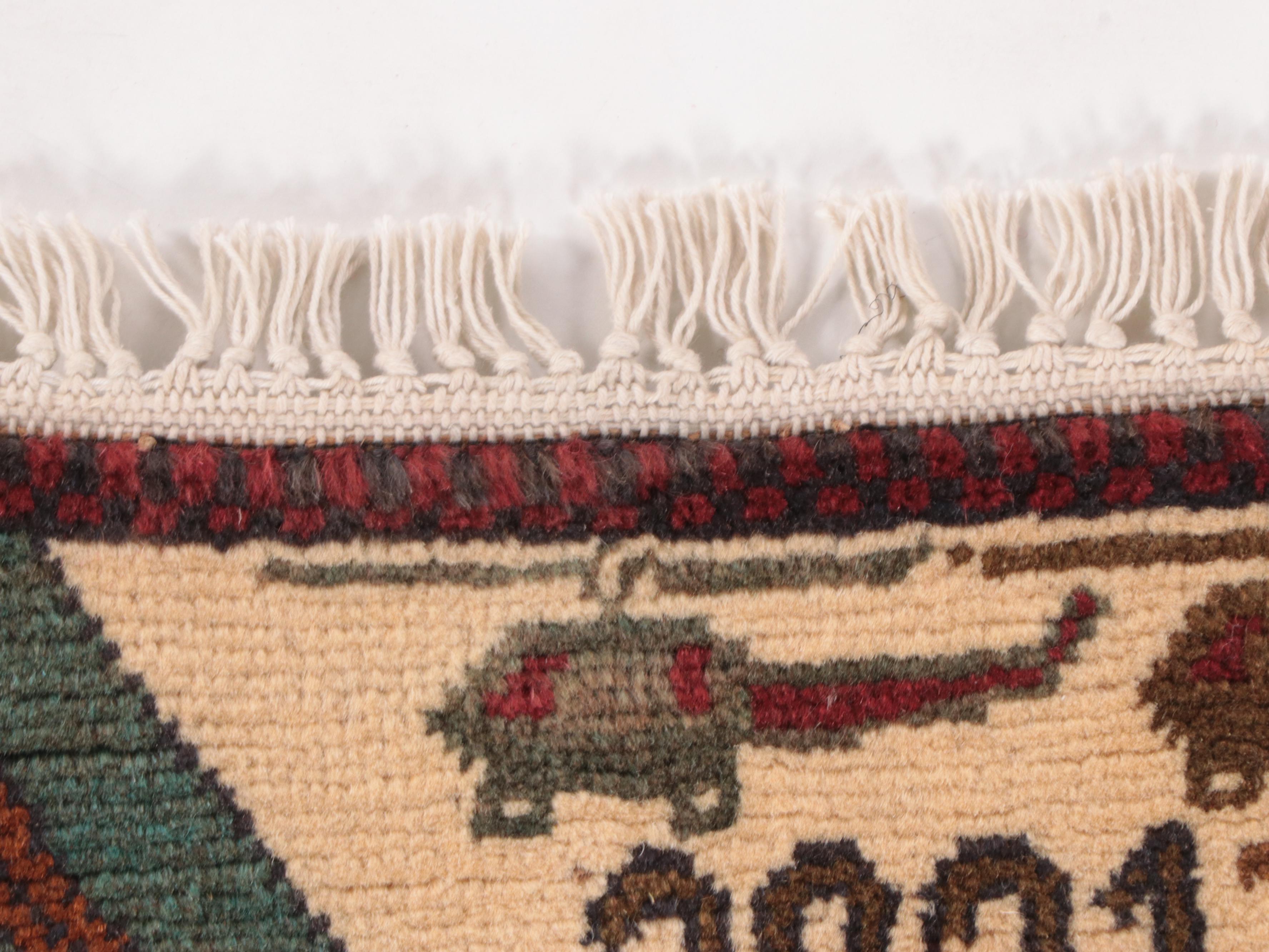 2'1 x 2'9 Hand-Knotted Afghan War Accent Rug